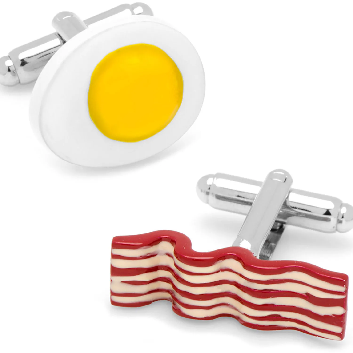 Hot Bacon and Eggs Breakfast Cufflinks Luxury Cufflinks | Hobbies & Interests Cufflinks