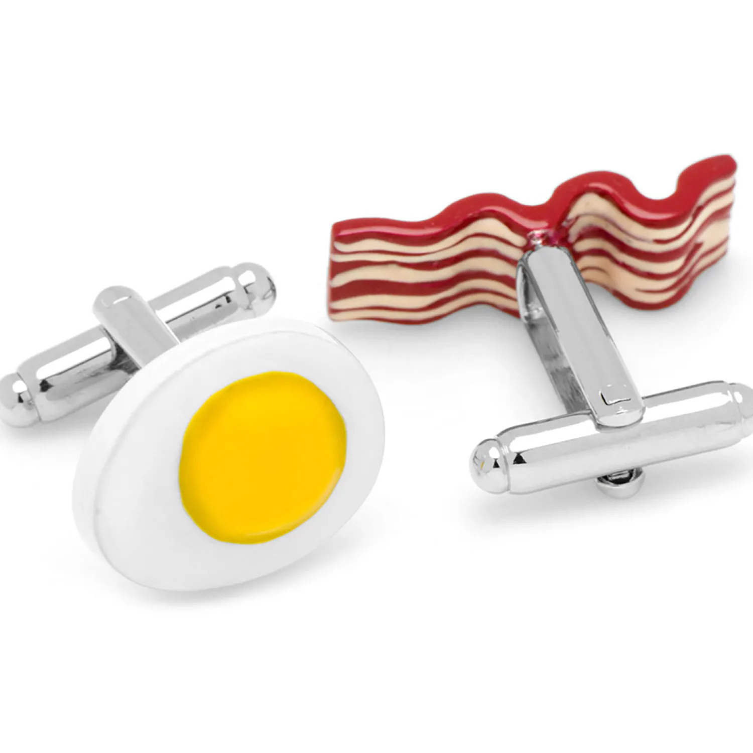 Hot Bacon and Eggs Breakfast Cufflinks Luxury Cufflinks | Hobbies & Interests Cufflinks