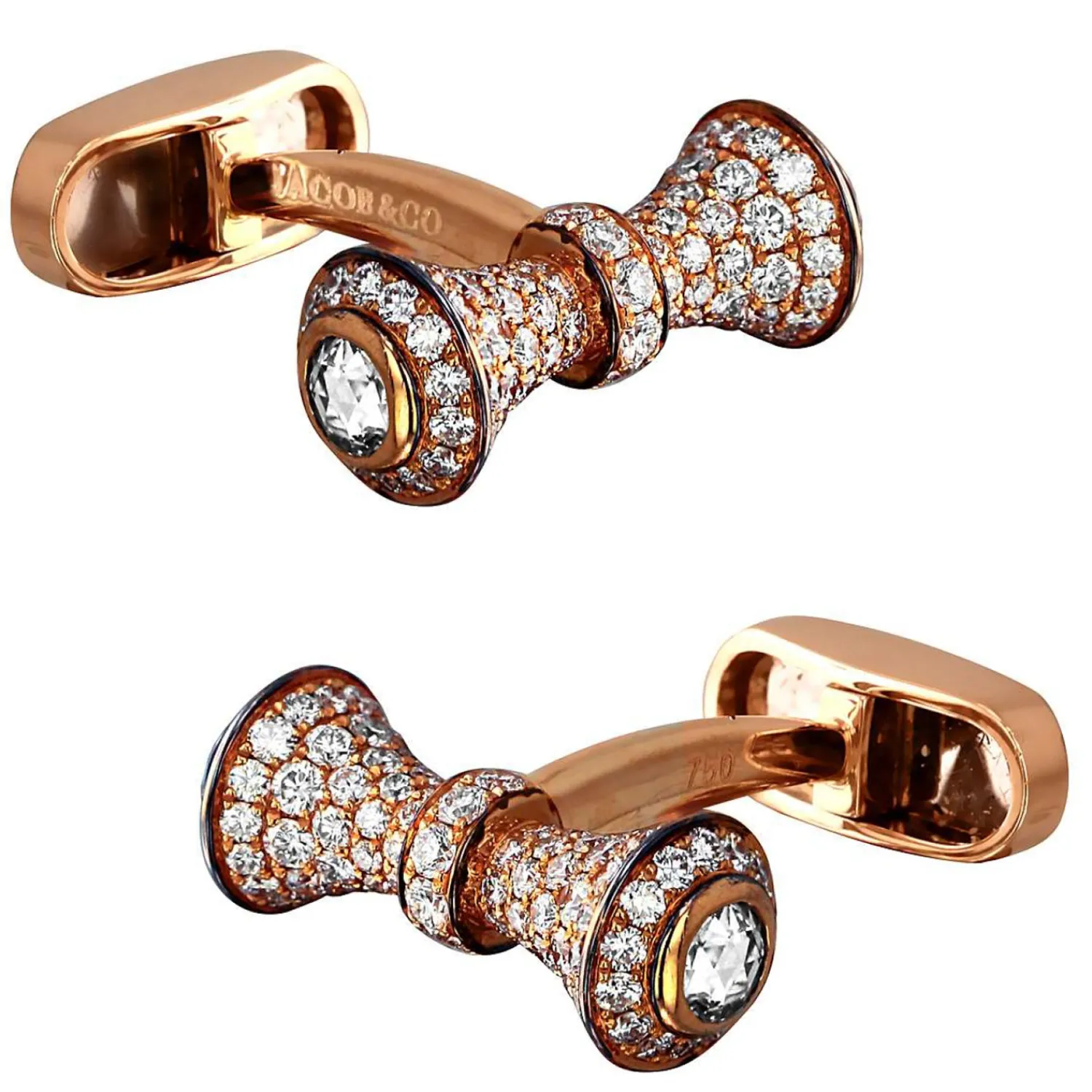 Best Sale Barbell Cufflinks with White Diamonds Luxury Cufflinks | Hobbies & Interests Cufflinks