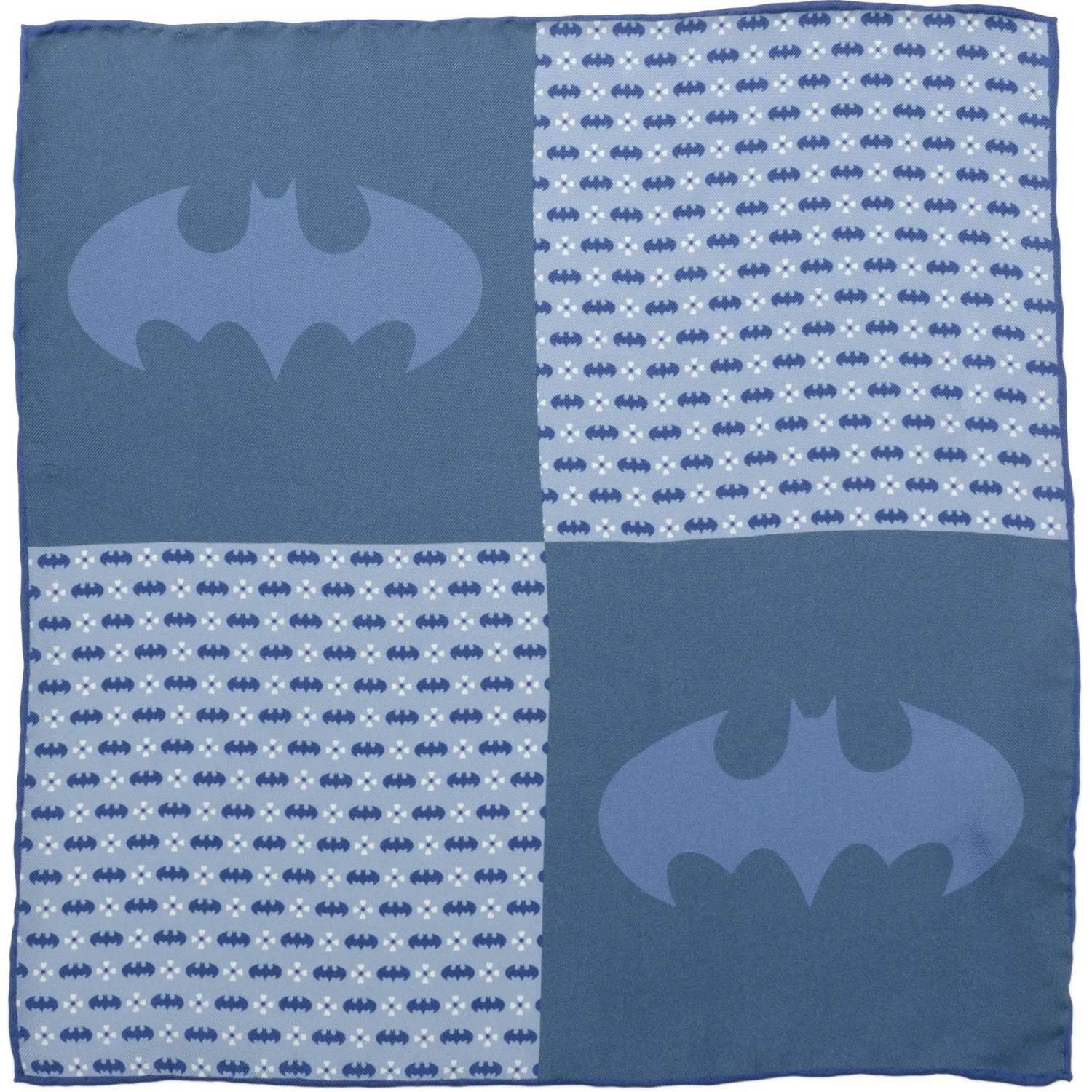 Best Batman Multi Motif Blue Pocket Square Pocket Squares