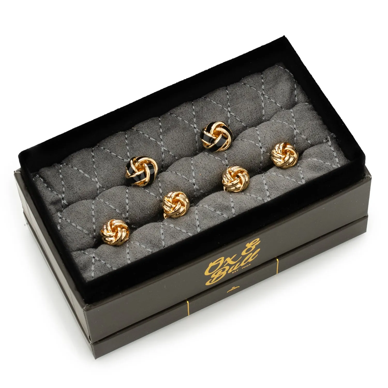 Best Sale Black and Gold Knot Stud Set Stud Sets