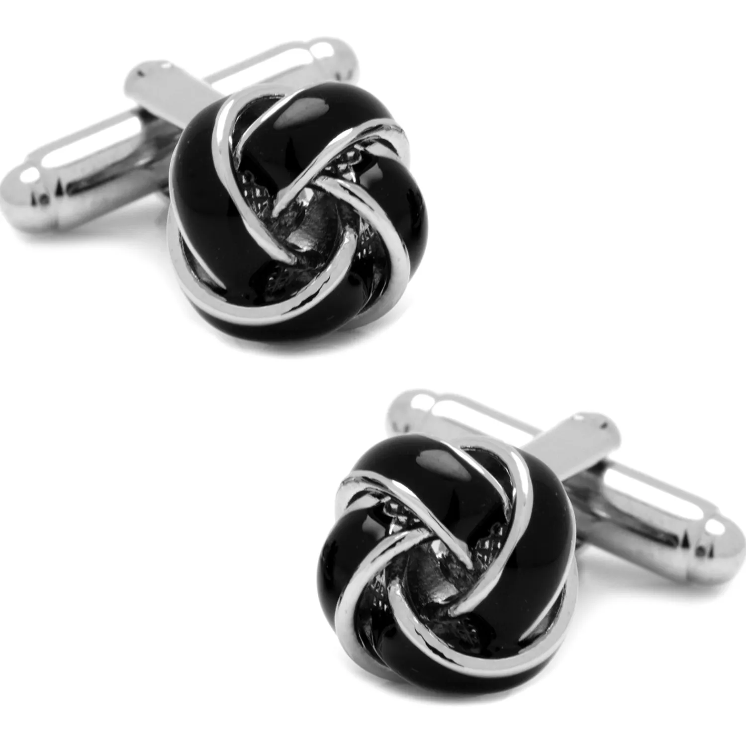 Fashion Black and Silver Knot Cufflinks Luxury Cufflinks | Hobbies & Interests Cufflinks