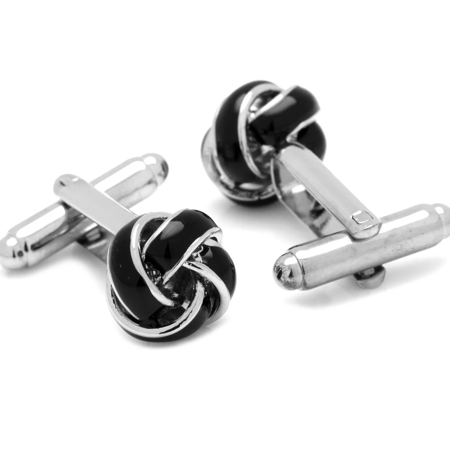 Fashion Black and Silver Knot Cufflinks Luxury Cufflinks | Hobbies & Interests Cufflinks