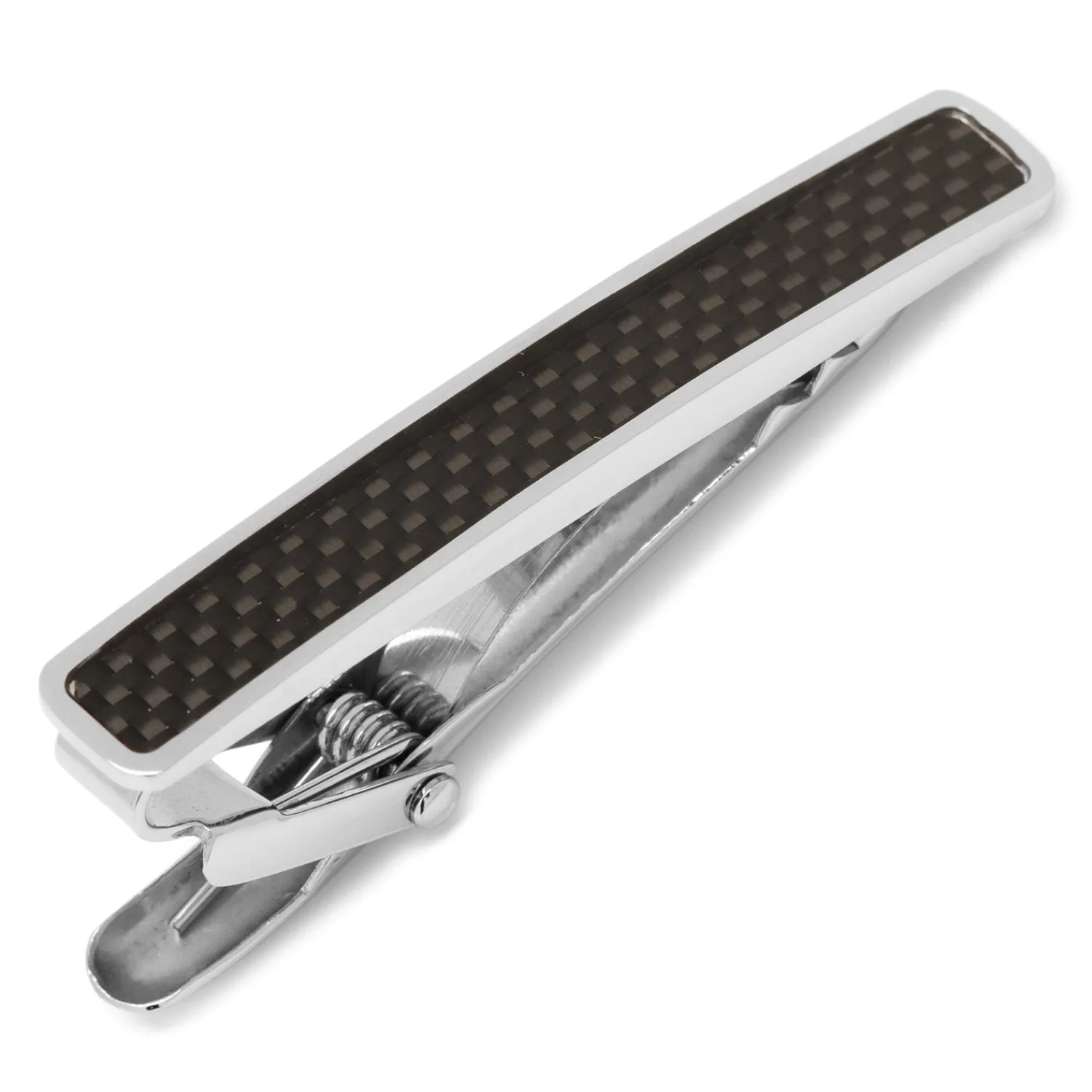 Online Black Carbon Fiber Stainless Steel Tie Clip Classic Tie Bars