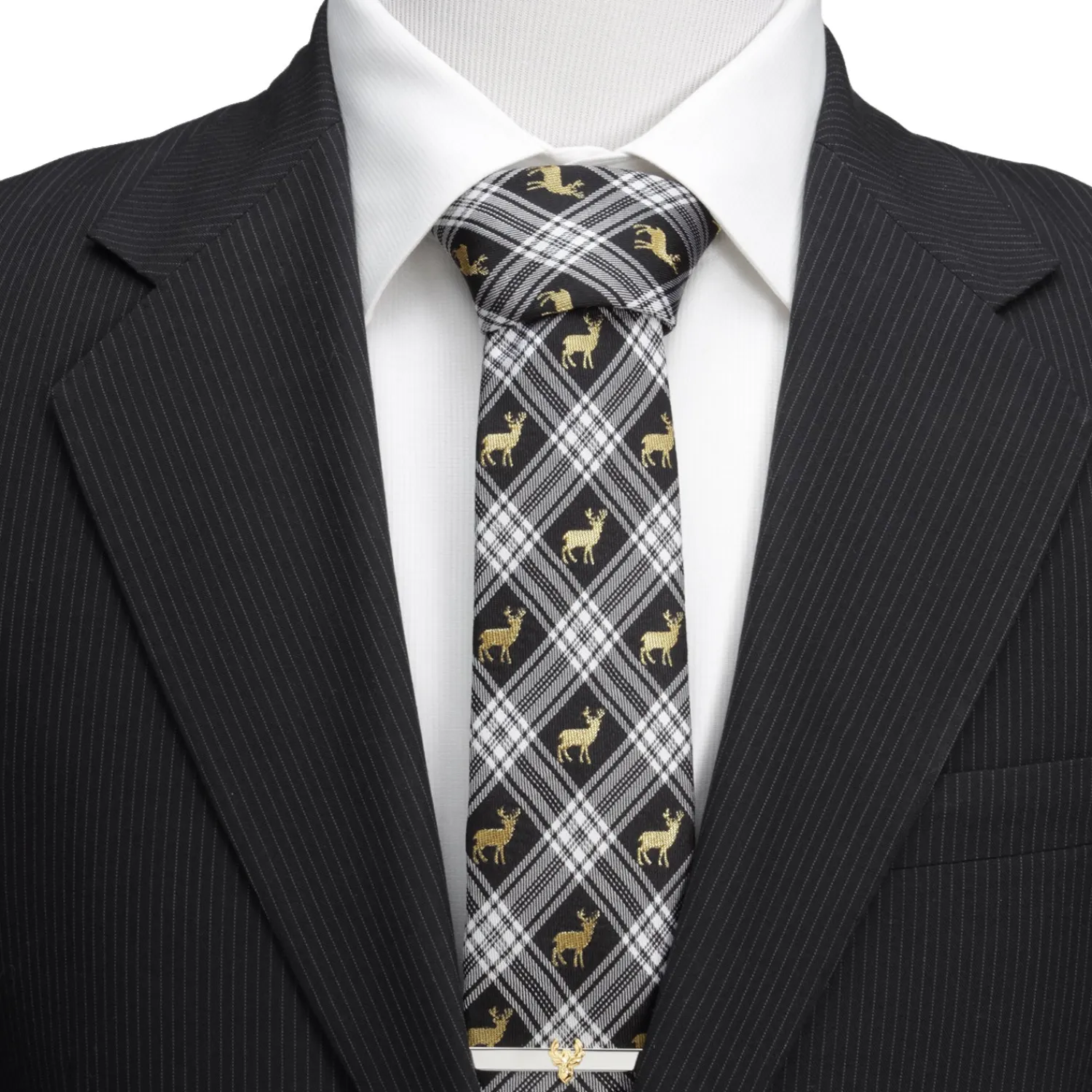 New Black Plaid Stag Men's Tie Classic Ties | Hobbies & Interests Cufflinks