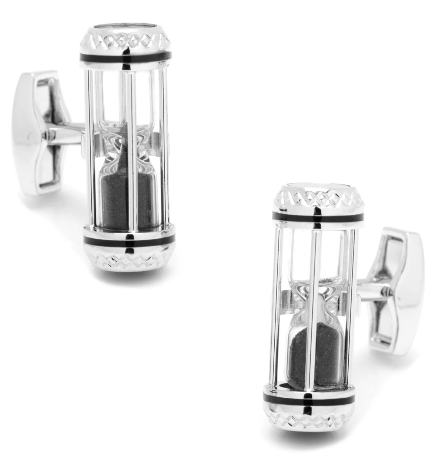 Sale Black Sand Timer Cufflinks Luxury Cufflinks | Hobbies & Interests Cufflinks