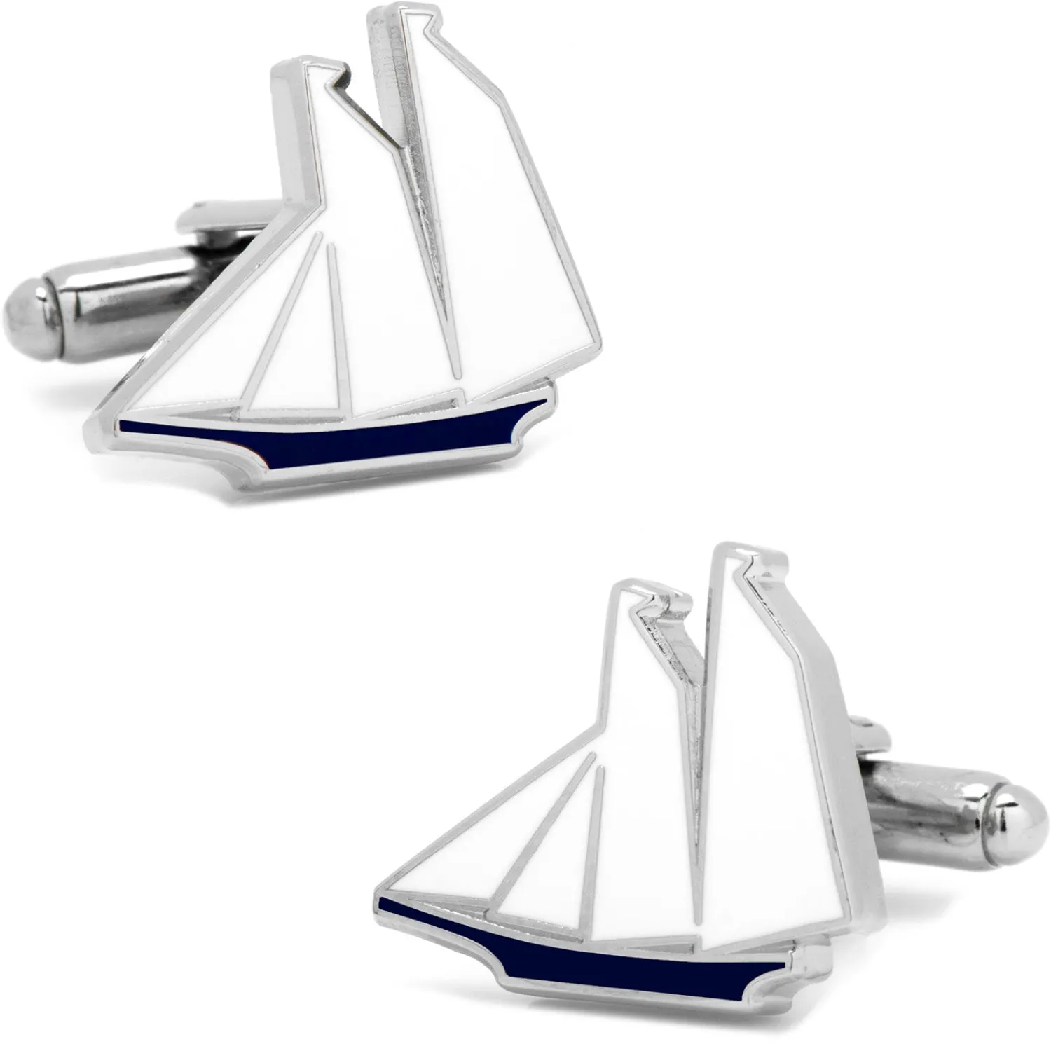 Fashion Blue and White Sailboat Cufflinks Hobbies & Interests Cufflinks | Luxury Cufflinks