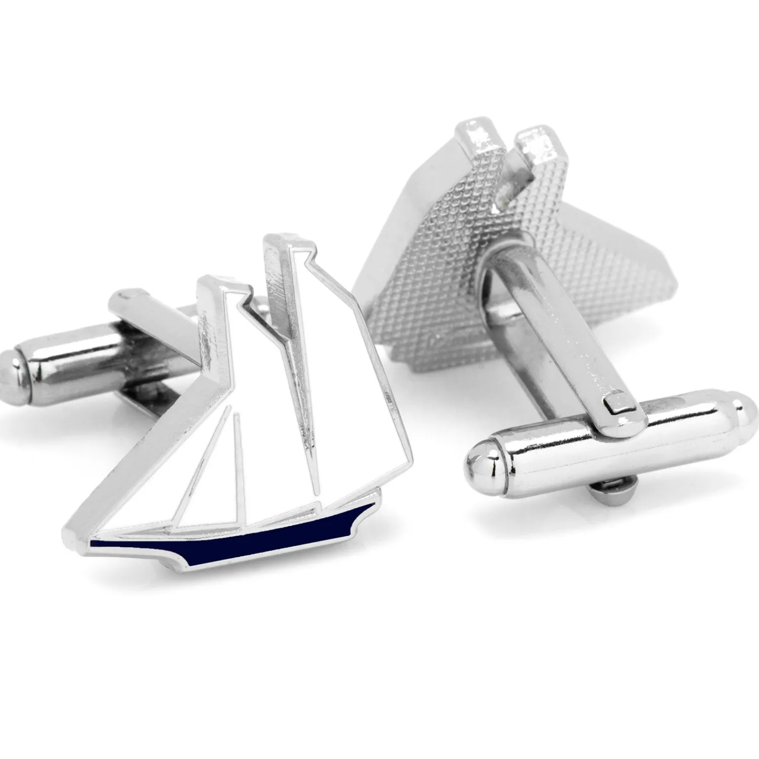 Fashion Blue and White Sailboat Cufflinks Hobbies & Interests Cufflinks | Luxury Cufflinks