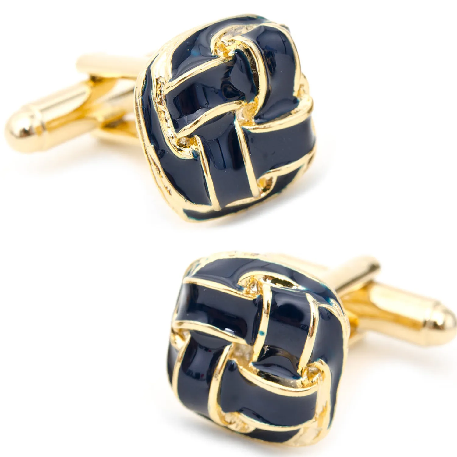 Cheap Blue Enamel Woven Knot Cufflinks Luxury Cufflinks | Hobbies & Interests Cufflinks