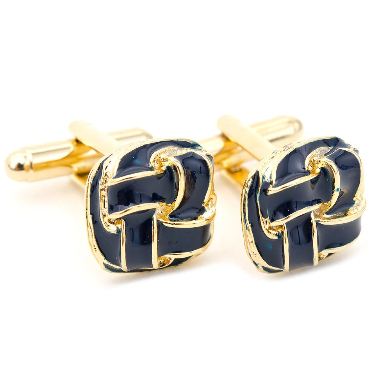 Cheap Blue Enamel Woven Knot Cufflinks Luxury Cufflinks | Hobbies & Interests Cufflinks