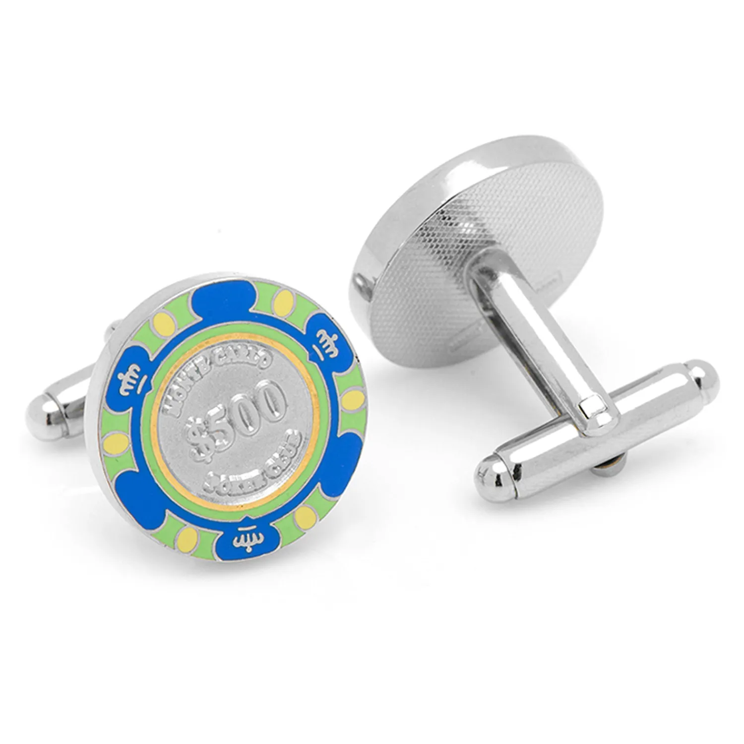 Fashion $500 Blue Poker Chip Cufflinks Luxury Cufflinks | Hobbies & Interests Cufflinks