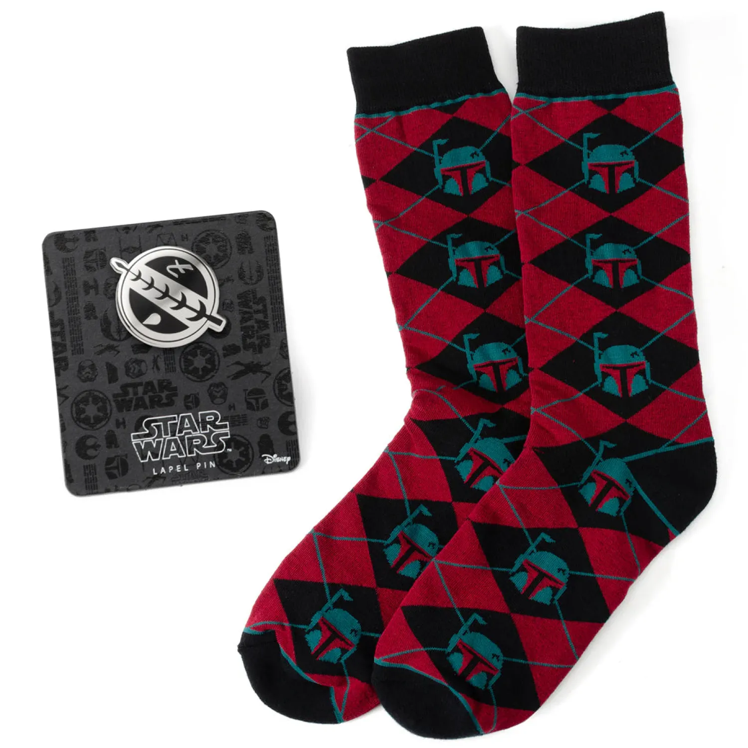 Hot Boba Fett Maroon Argyle Gift Set Socks