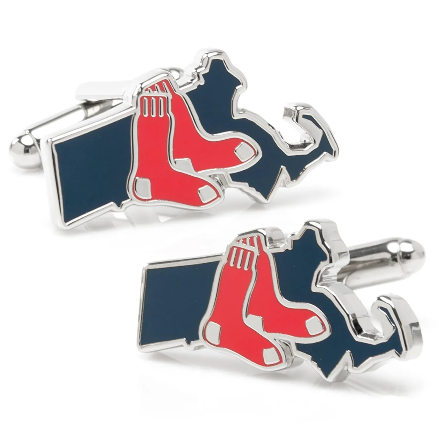 Clearance Boston Red Sox State Shaped Cufflinks Luxury Cufflinks | Sports Cufflinks