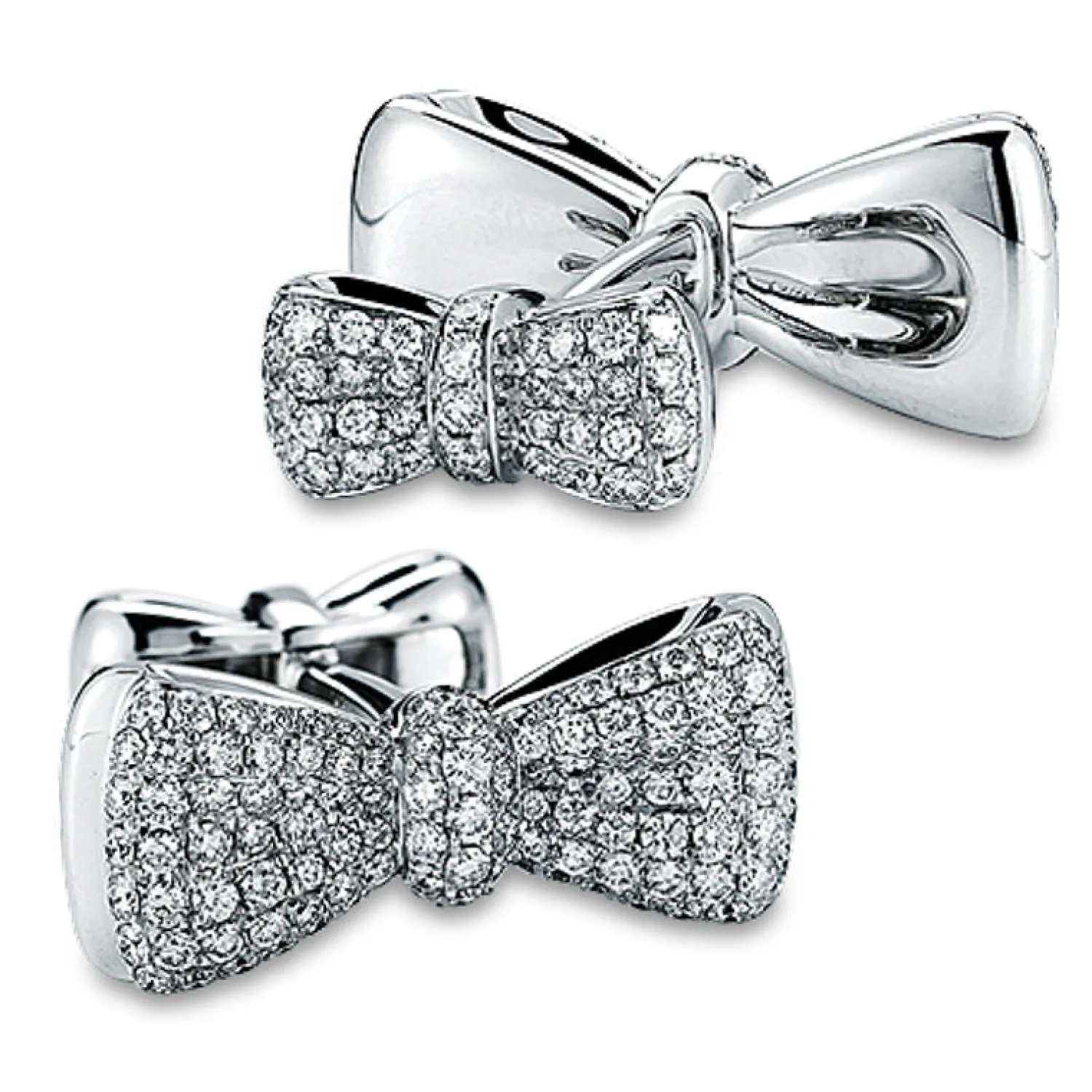 Best Sale Bow Tie Cufflinks with Pave Set White Diamonds Luxury Cufflinks | Hobbies & Interests Cufflinks