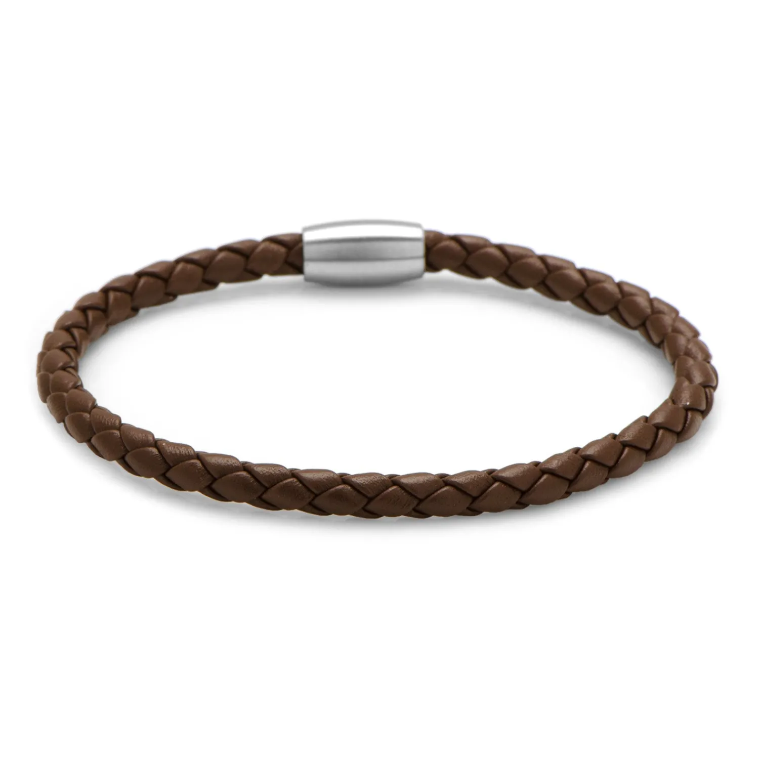 Best Brown Woven Leather Bracelet with Magnetic Closure Leather Goods | Bracelets