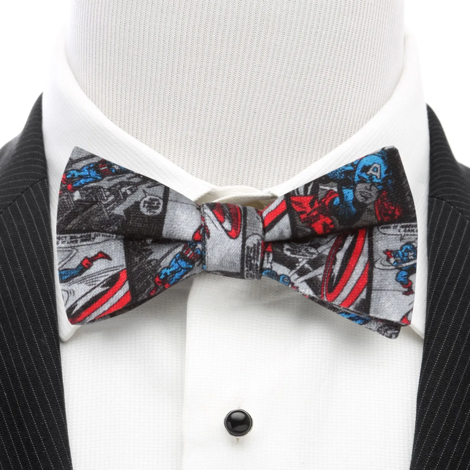 Cheap Captain America Comic Gray Men's Bow Tie Marvel Ties | Bow Ties