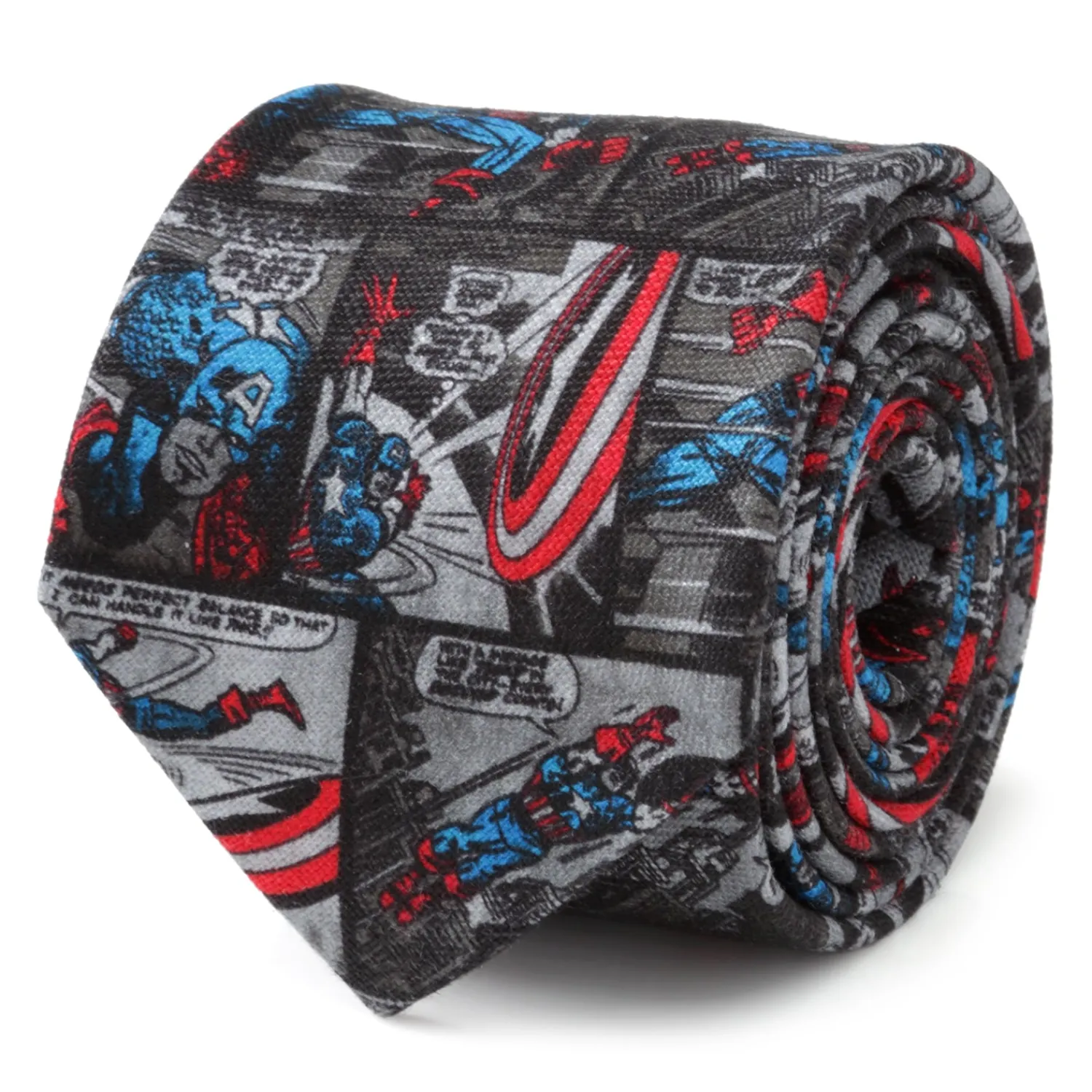 Flash Sale Captain America Comic Gray Men's Tie Marvel Ties