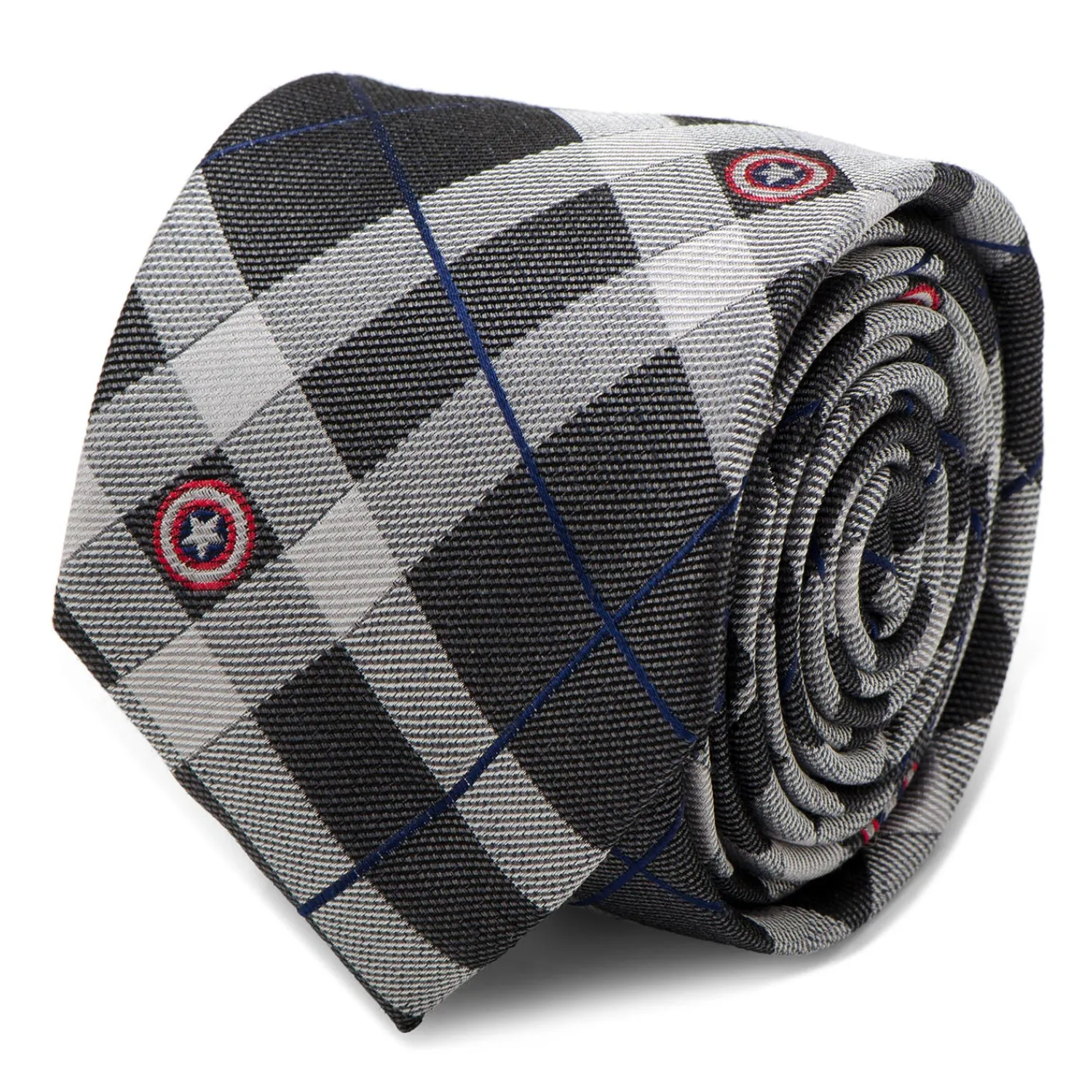 Clearance Captain America Gray Plaid Tie Marvel Ties