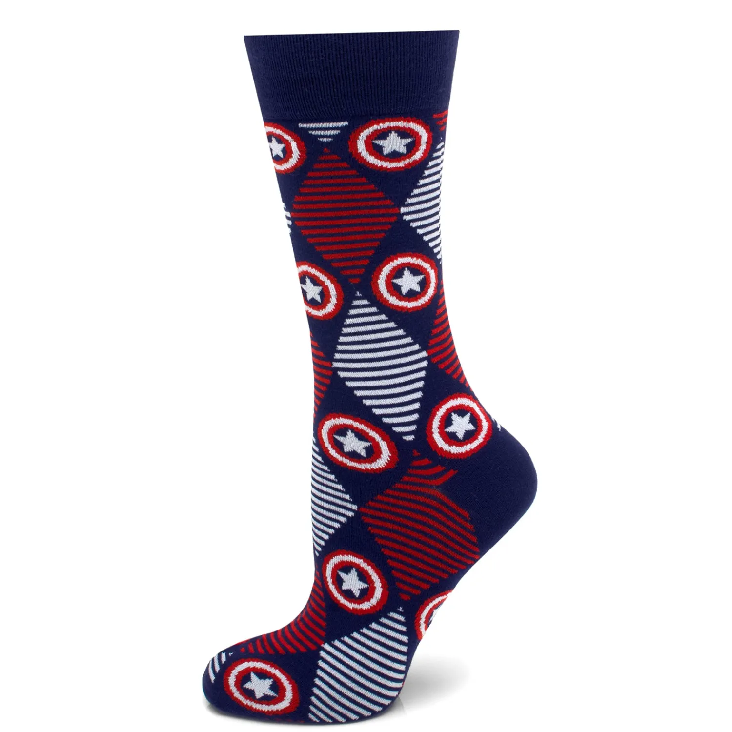 Sale Captain America Navy Argyle Stripe Socks Socks