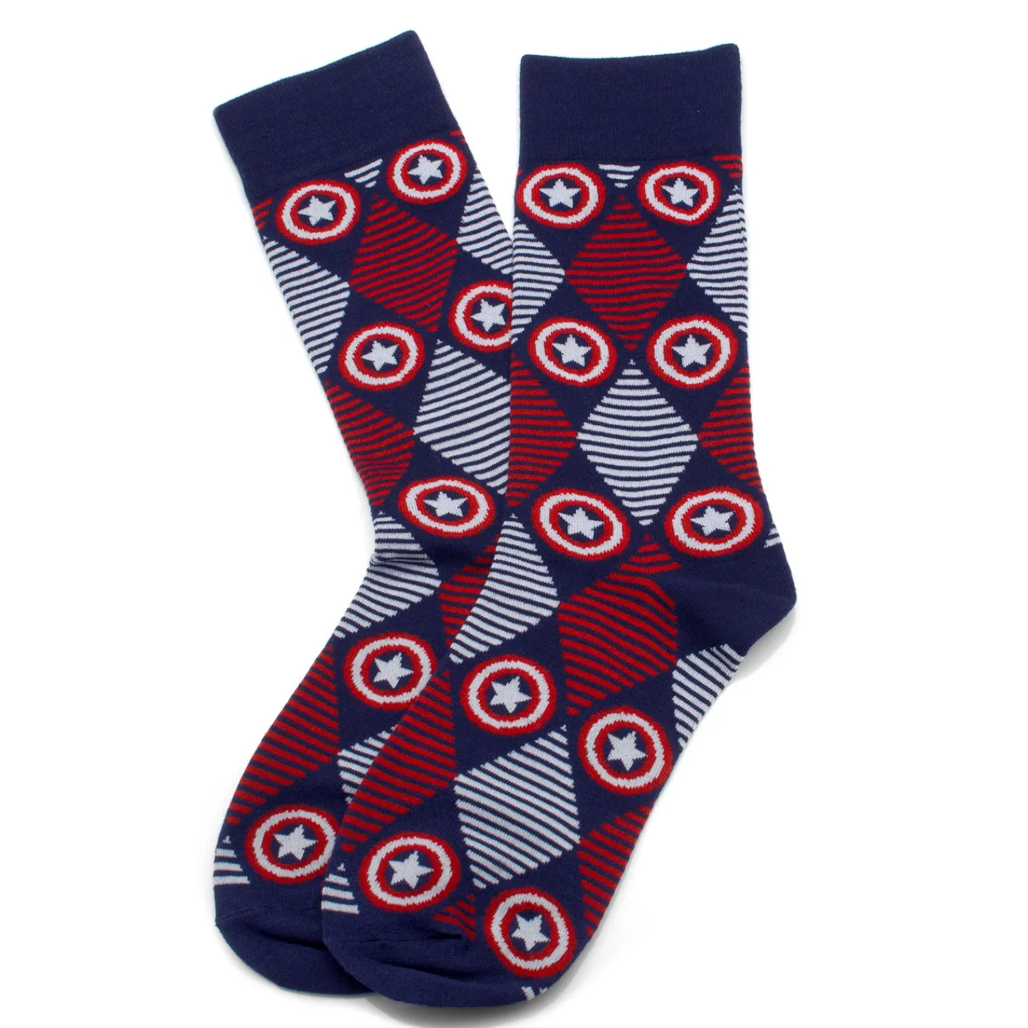 Sale Captain America Navy Argyle Stripe Socks Socks