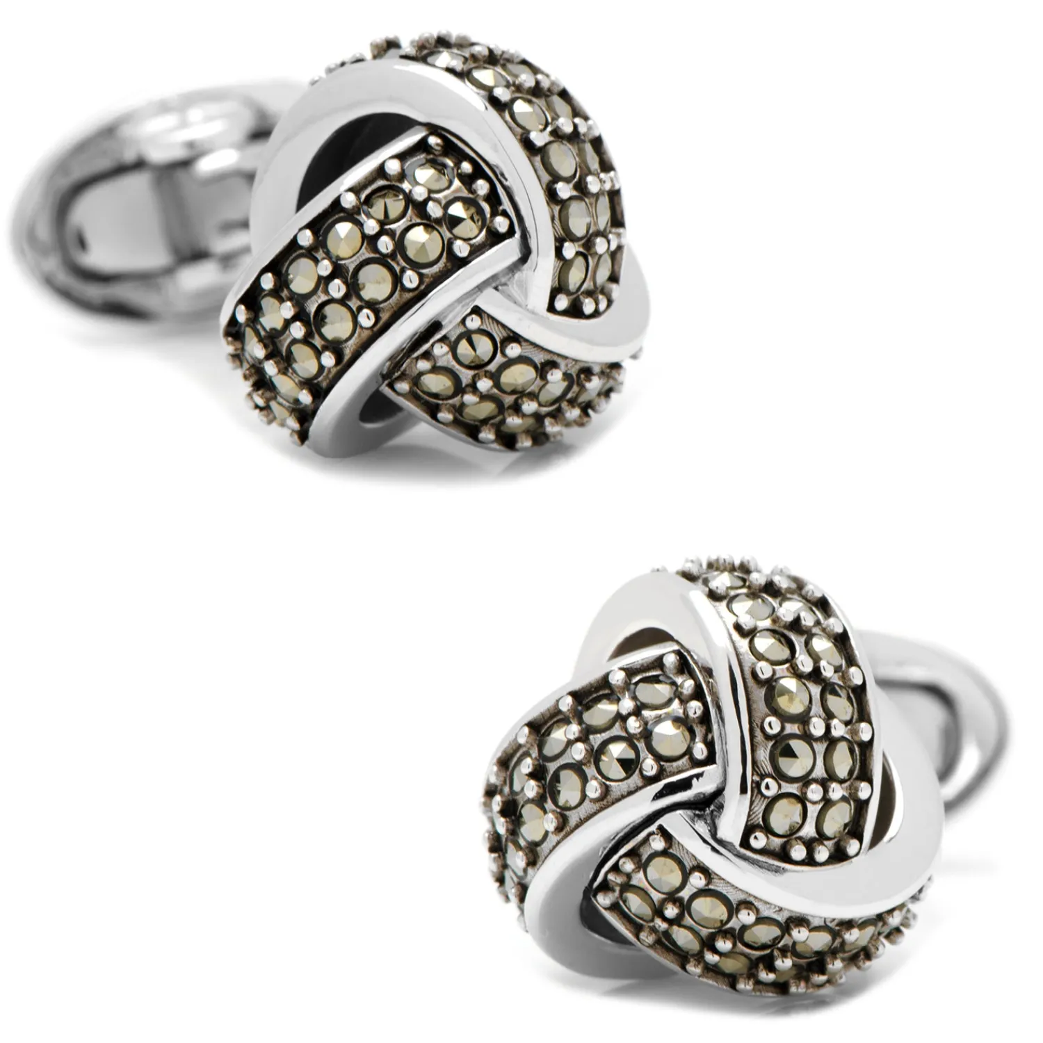 Outlet Classic Knot with Marcasite Pave Cufflinks Wedding Cufflinks | Luxury Cufflinks