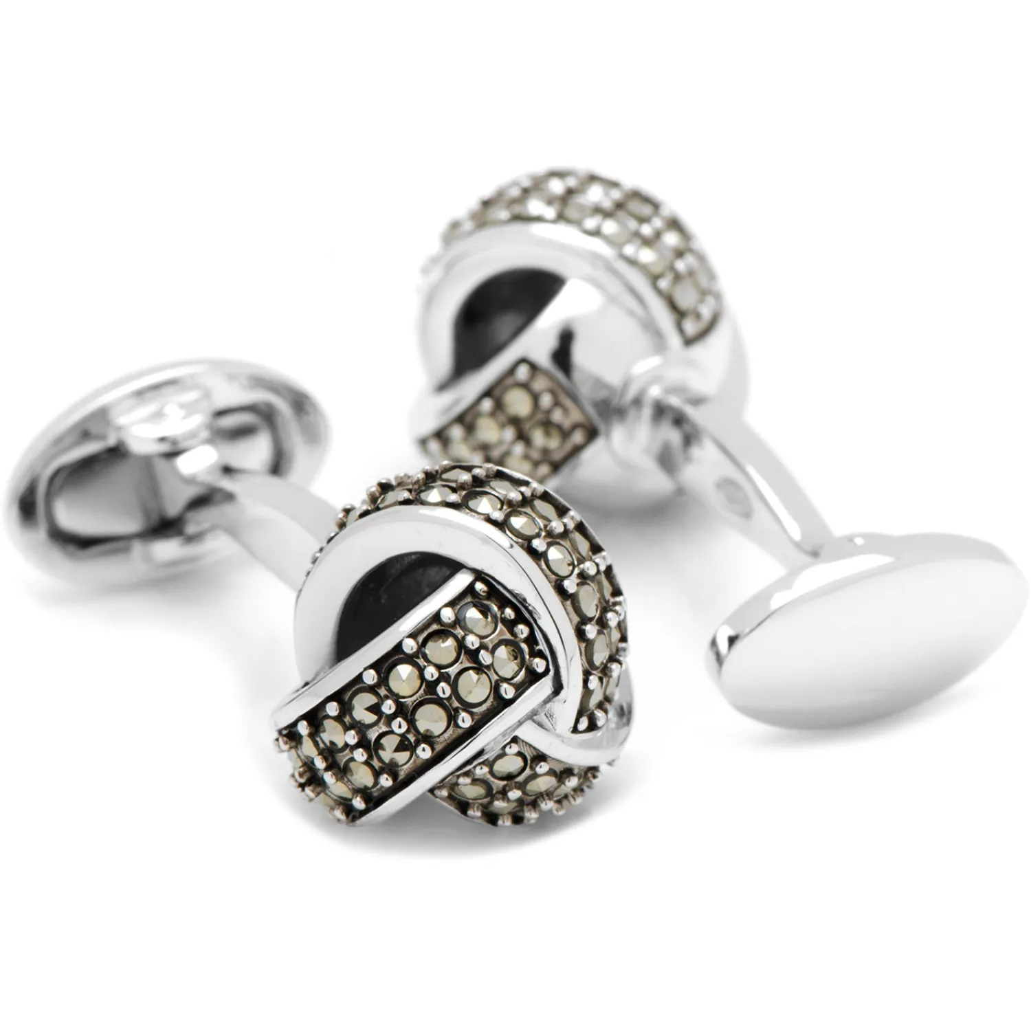 Outlet Classic Knot with Marcasite Pave Cufflinks Wedding Cufflinks | Luxury Cufflinks