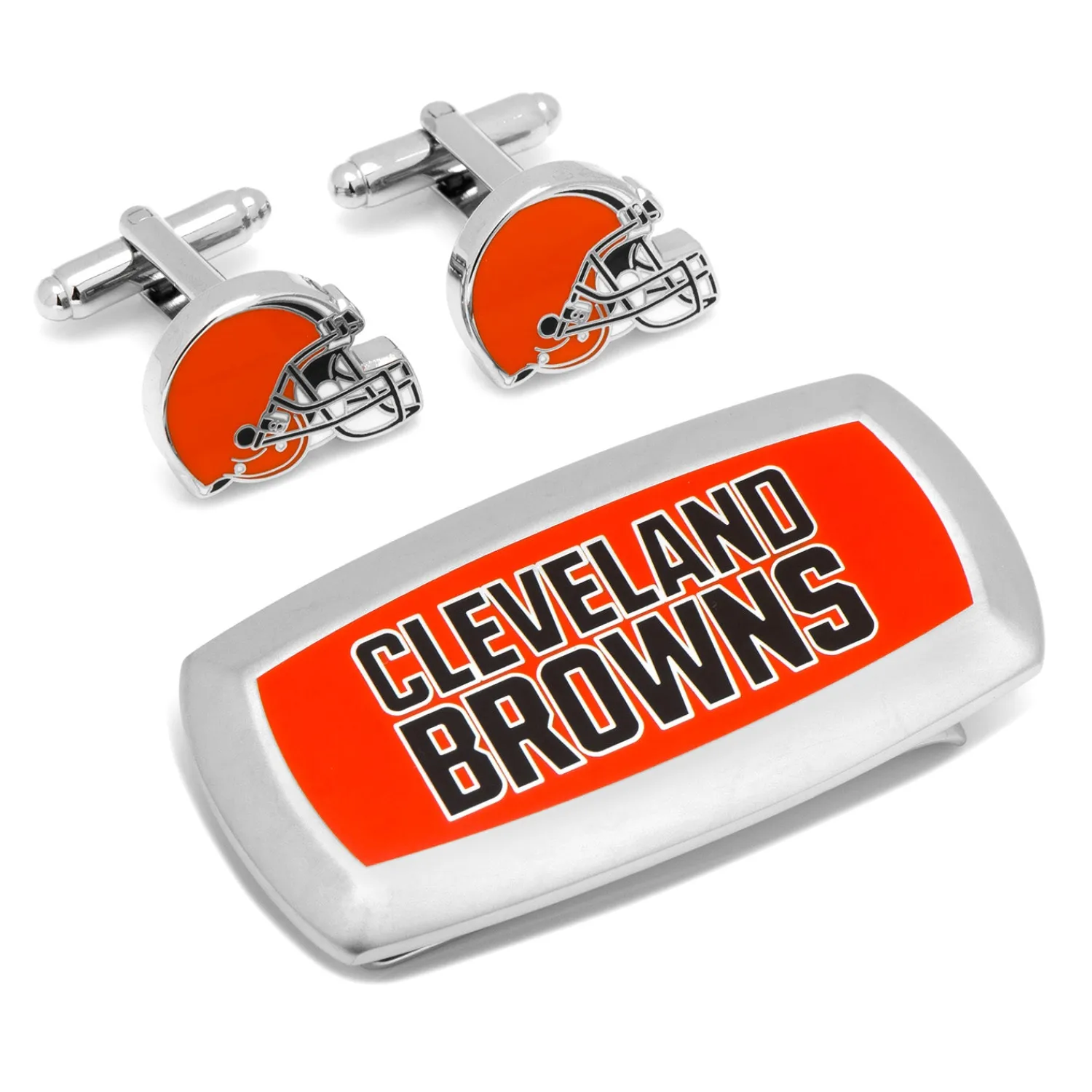 Shop Cleveland Browns Cufflinks and Cushion Money Clip Gift Set Money Clips