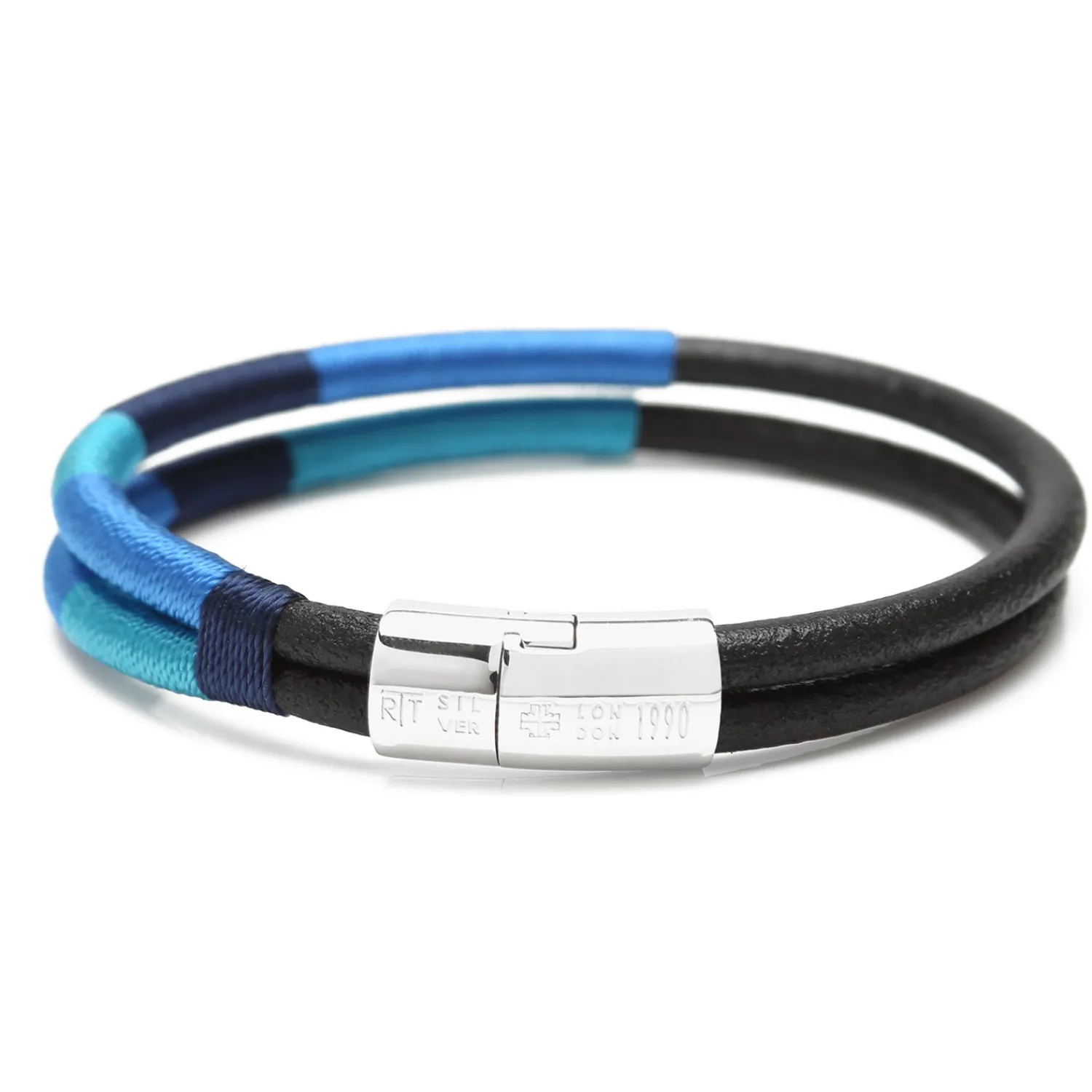 Clearance Cobra Masai Silver Bracelet Blue Tones 18cm Leather Goods | Bracelets