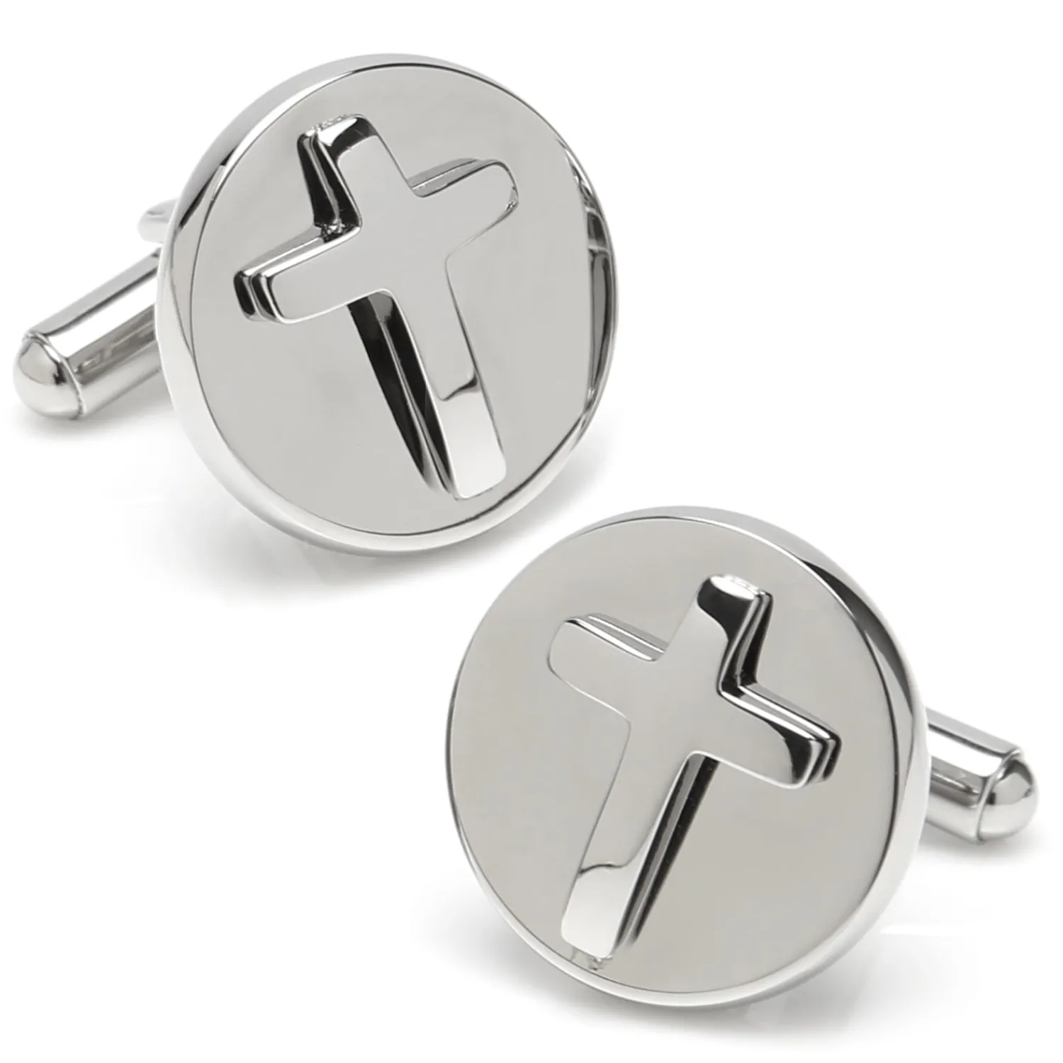 Online Cross Round Stainless Steel Cufflinks Luxury Cufflinks | Hobbies & Interests Cufflinks