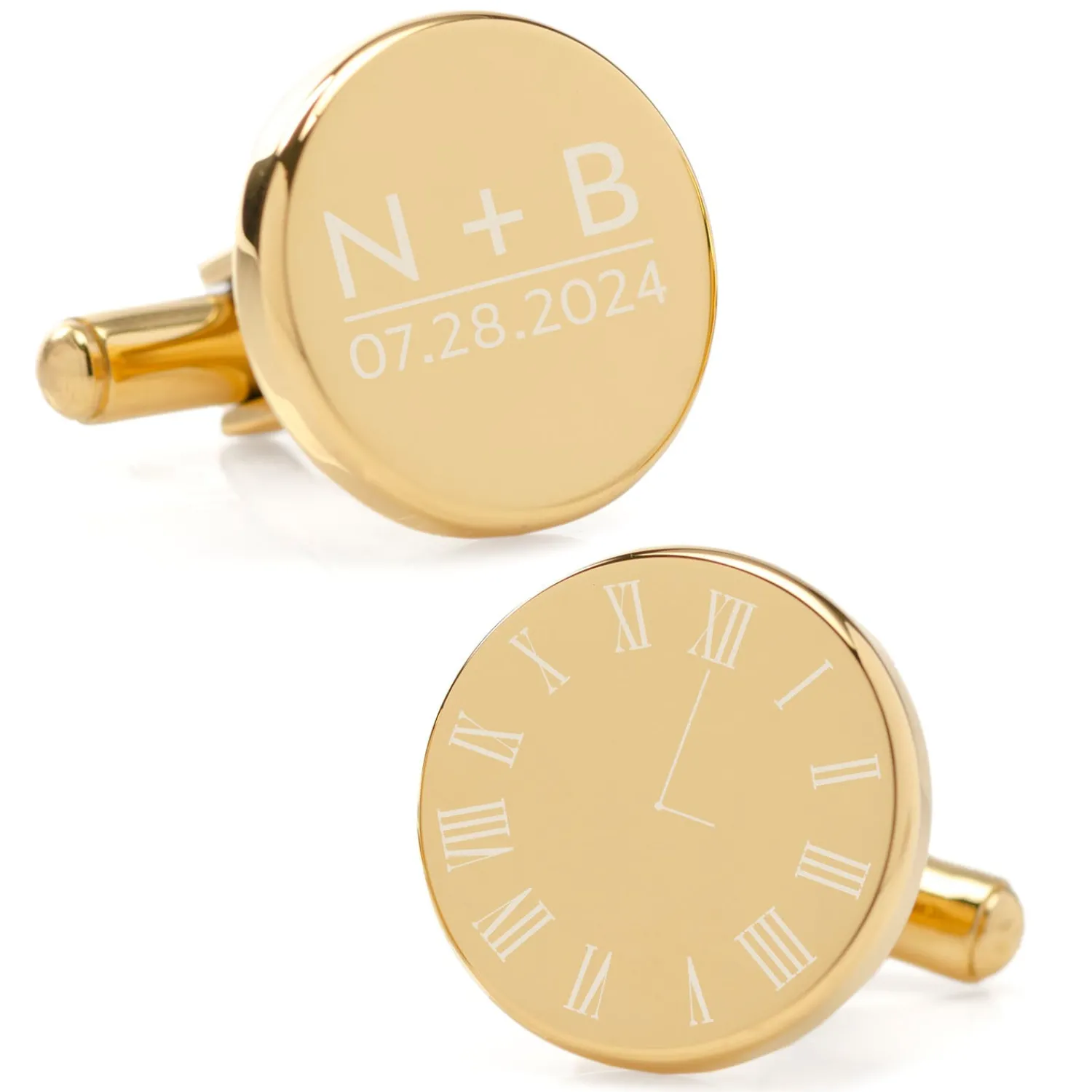 Cheap Custom Clock Engravable Gold Cufflinks Luxury Cufflinks | Hobbies & Interests Cufflinks