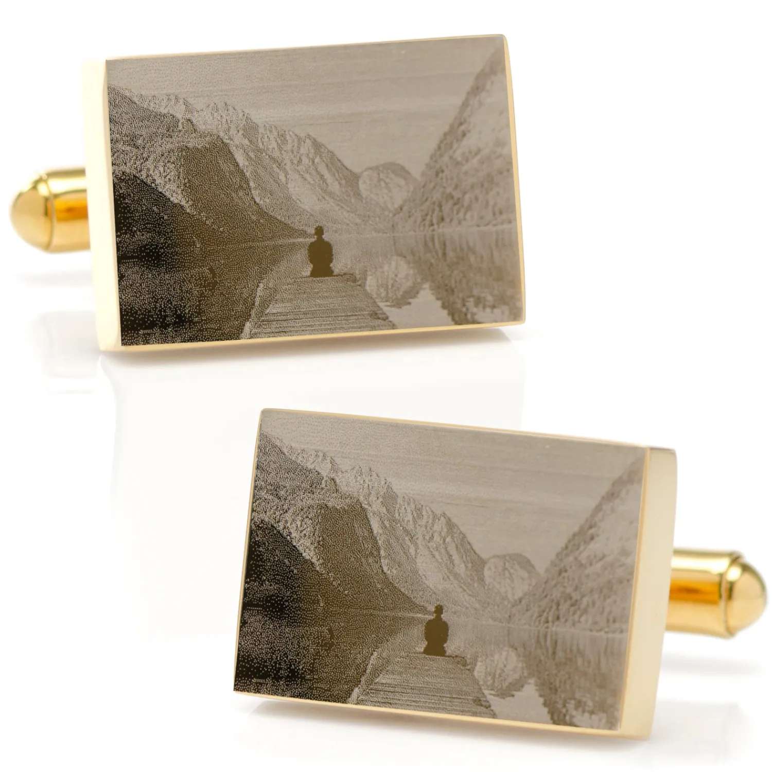 Fashion Custom Engraved Gold Plated Block Cufflinks Hobbies & Interests Cufflinks | Luxury Cufflinks