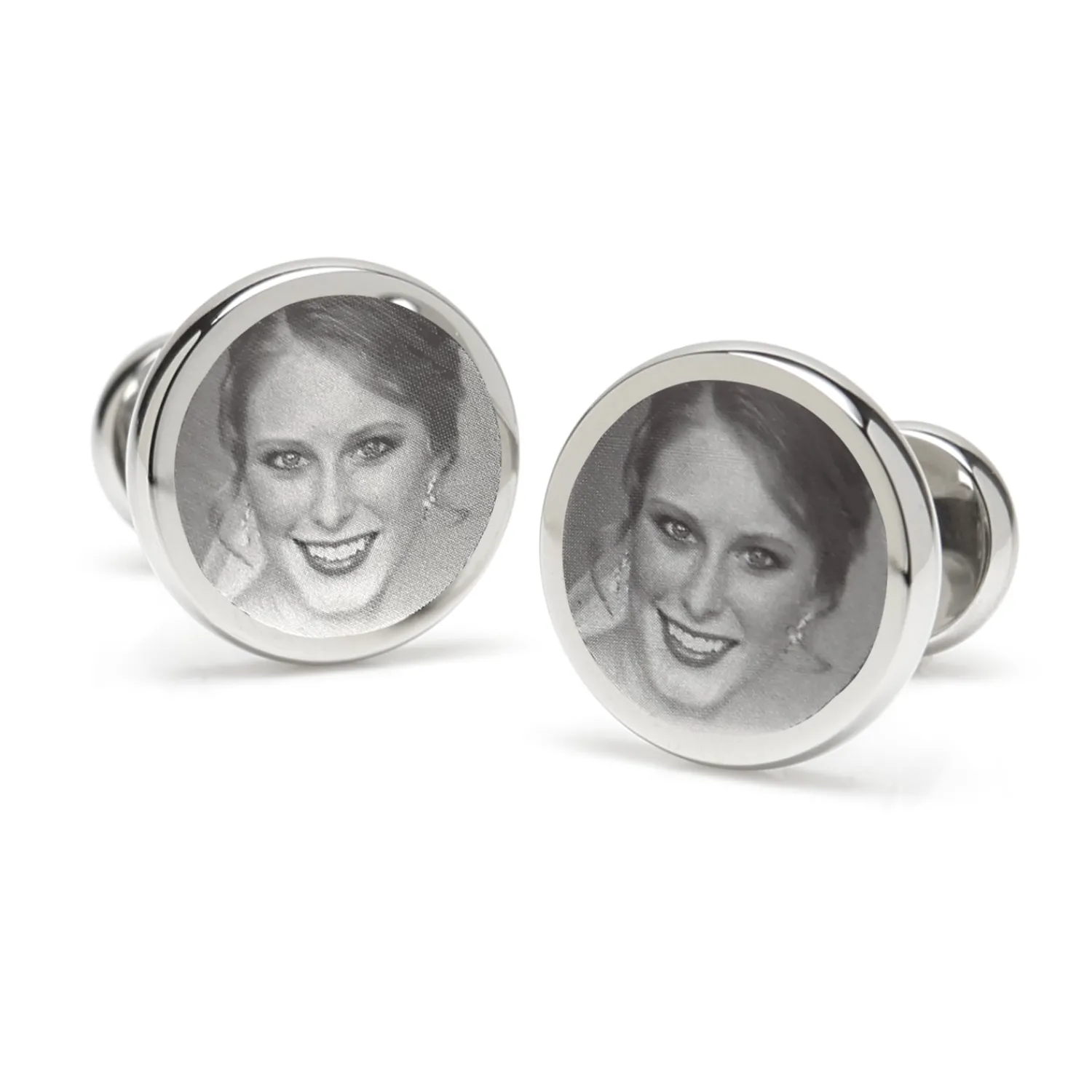 Shop Custom Engraved Round Photo Cufflinks Luxury Cufflinks | Hobbies & Interests Cufflinks