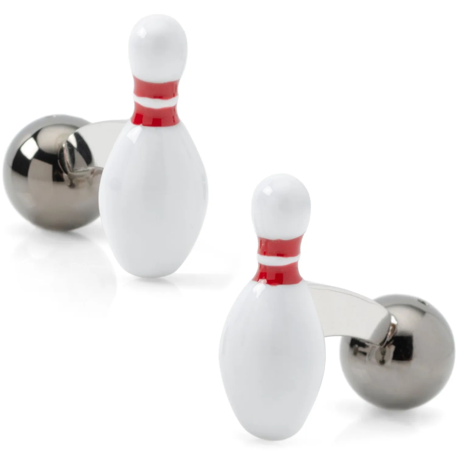 Sale 3D Bowling Pin & Ball Cufflinks Luxury Cufflinks | Hobbies & Interests Cufflinks