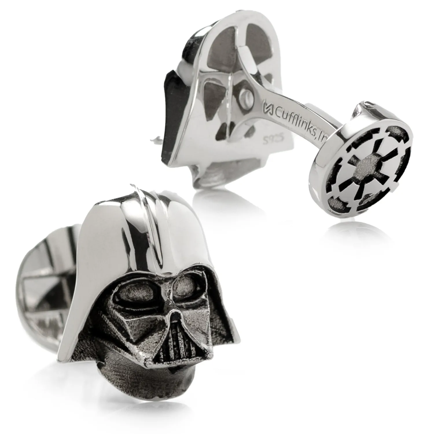 Fashion 3D Sterling Silver Darth Vader Cufflinks Luxury Cufflinks | Movies & Characters Cufflinks