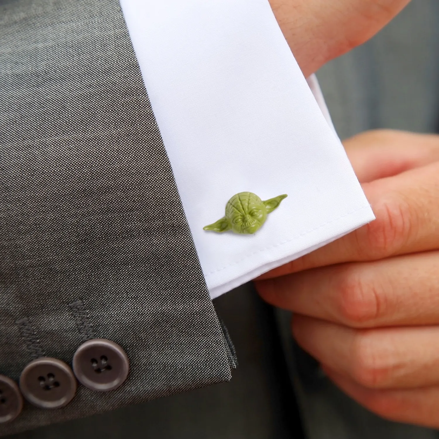 Hot 3D Yoda Cufflinks Luxury Cufflinks | Movies & Characters Cufflinks