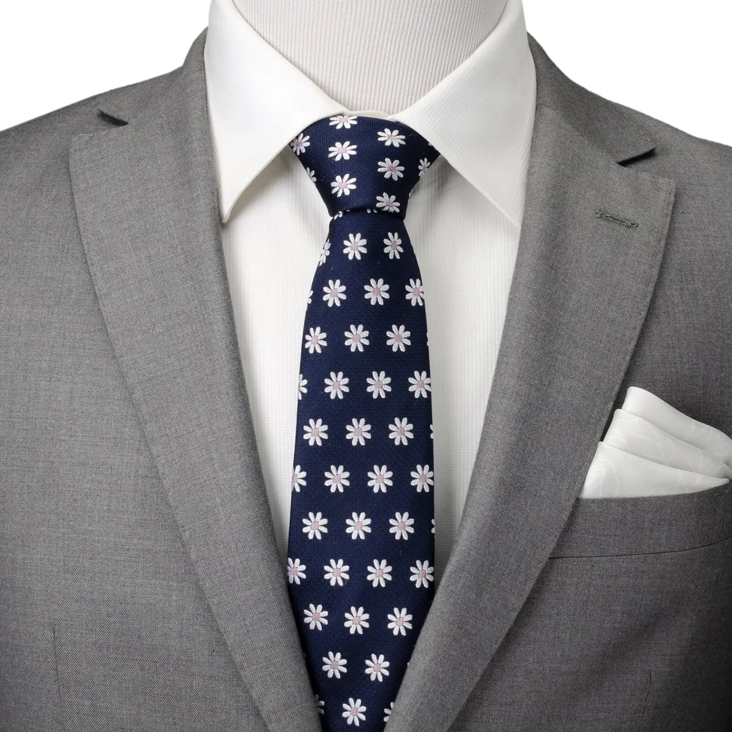 Sale Daisy Navy Blue Men's Tie Classic Ties