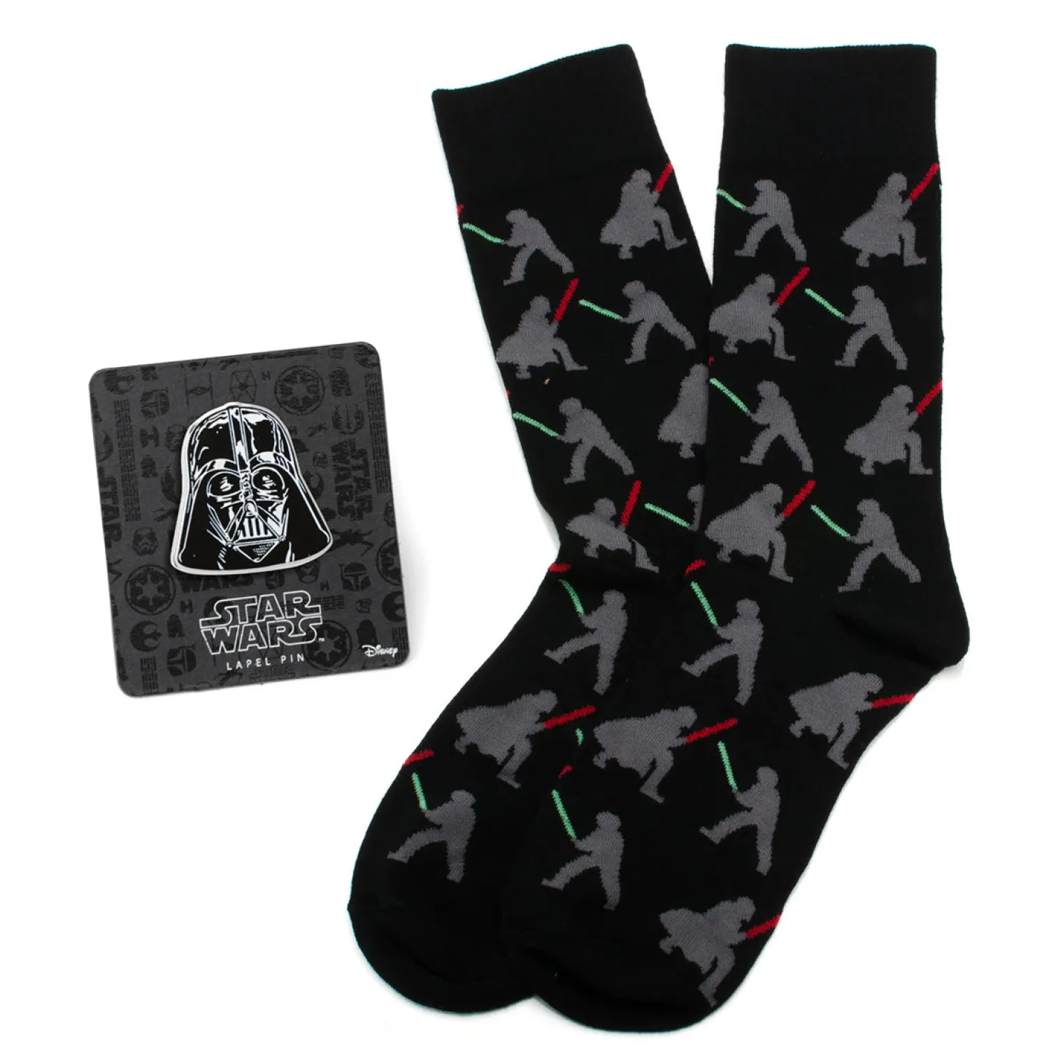 New Darth Vader Luke Lightsaber Battle Black Gift Set Socks