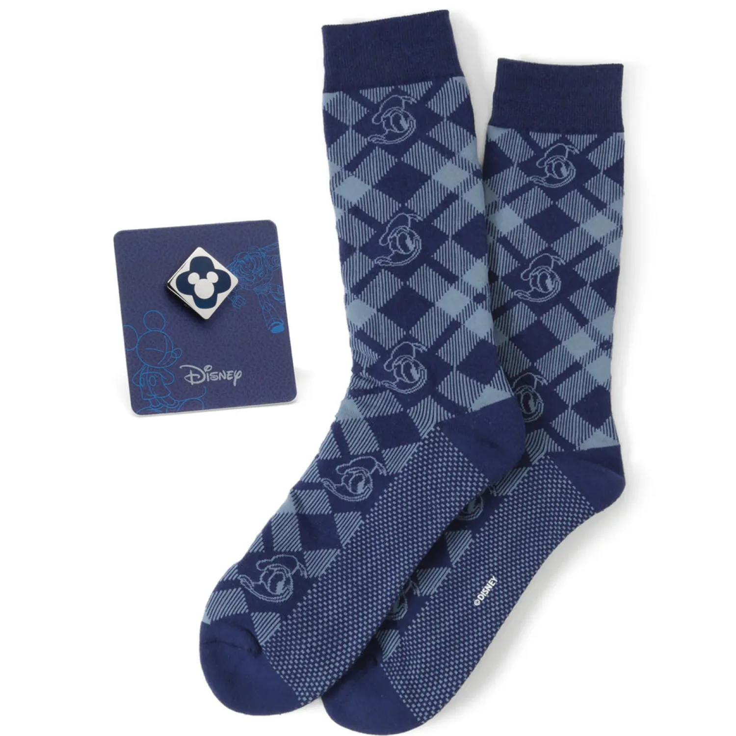 Best Donald Plaid Sock and Mickey Blue Lapel Pin Gift Set Socks