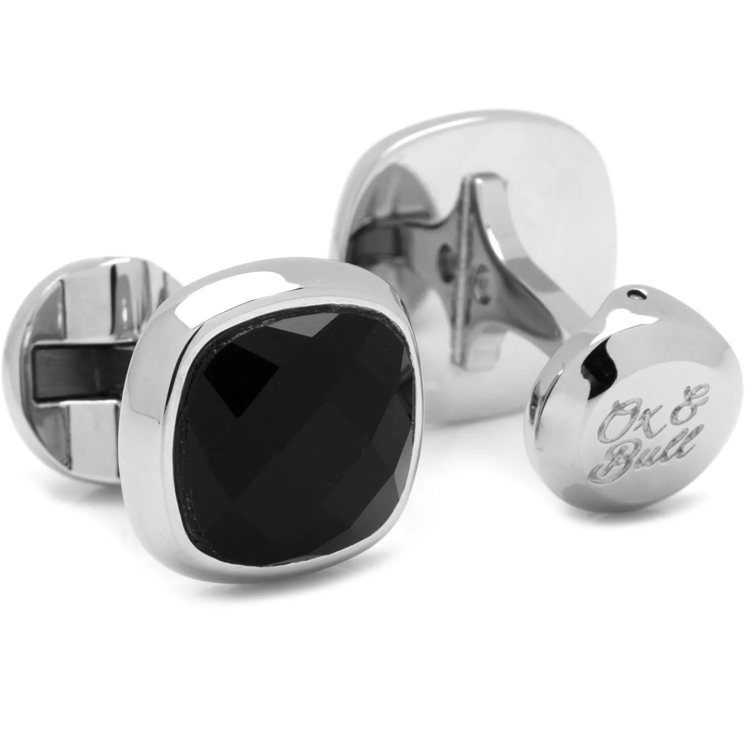 Hot Faceted Onyx Cushion Cufflinks Hobbies & Interests Cufflinks | Luxury Cufflinks