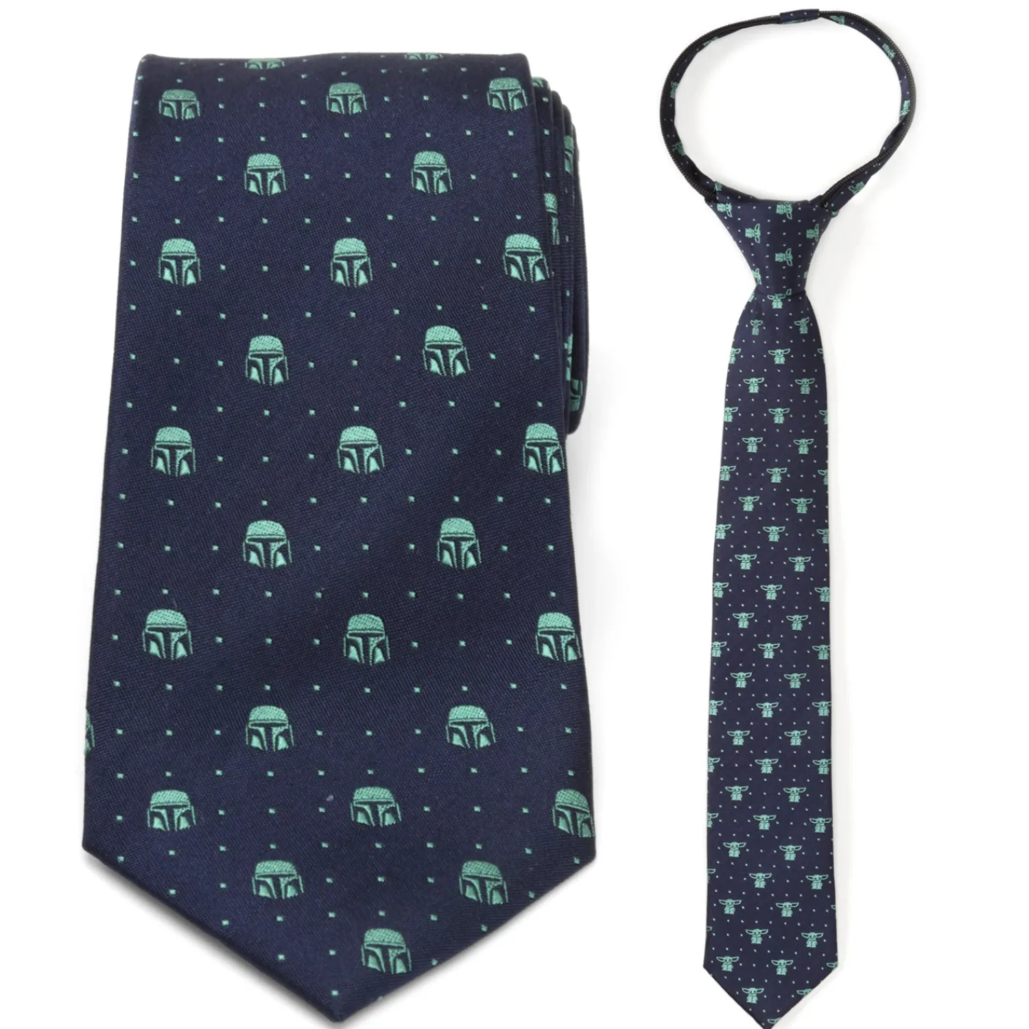 Store Father and Son Mando and The Child Zipper Necktie Gift Set Star Wars Ties | Father & Son Ties