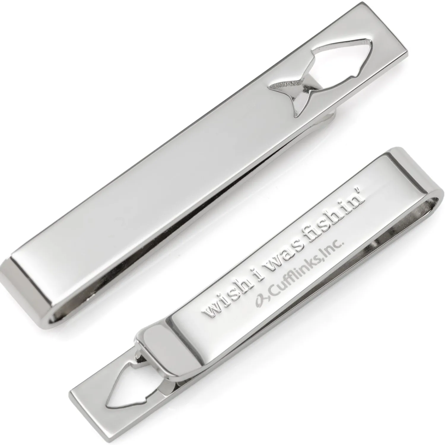 Shop Fishing Cut-Out Hidden Message Tie Bar Hidden Message Tie Bars | Classic Tie Bars