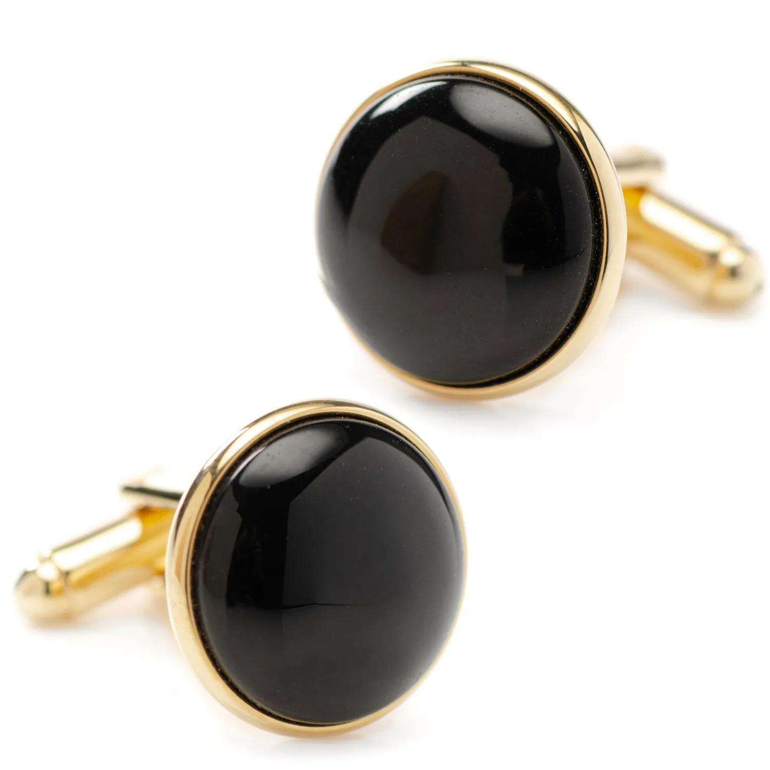 Clearance Gold and Onyx Cufflinks Wedding Cufflinks | Luxury Cufflinks