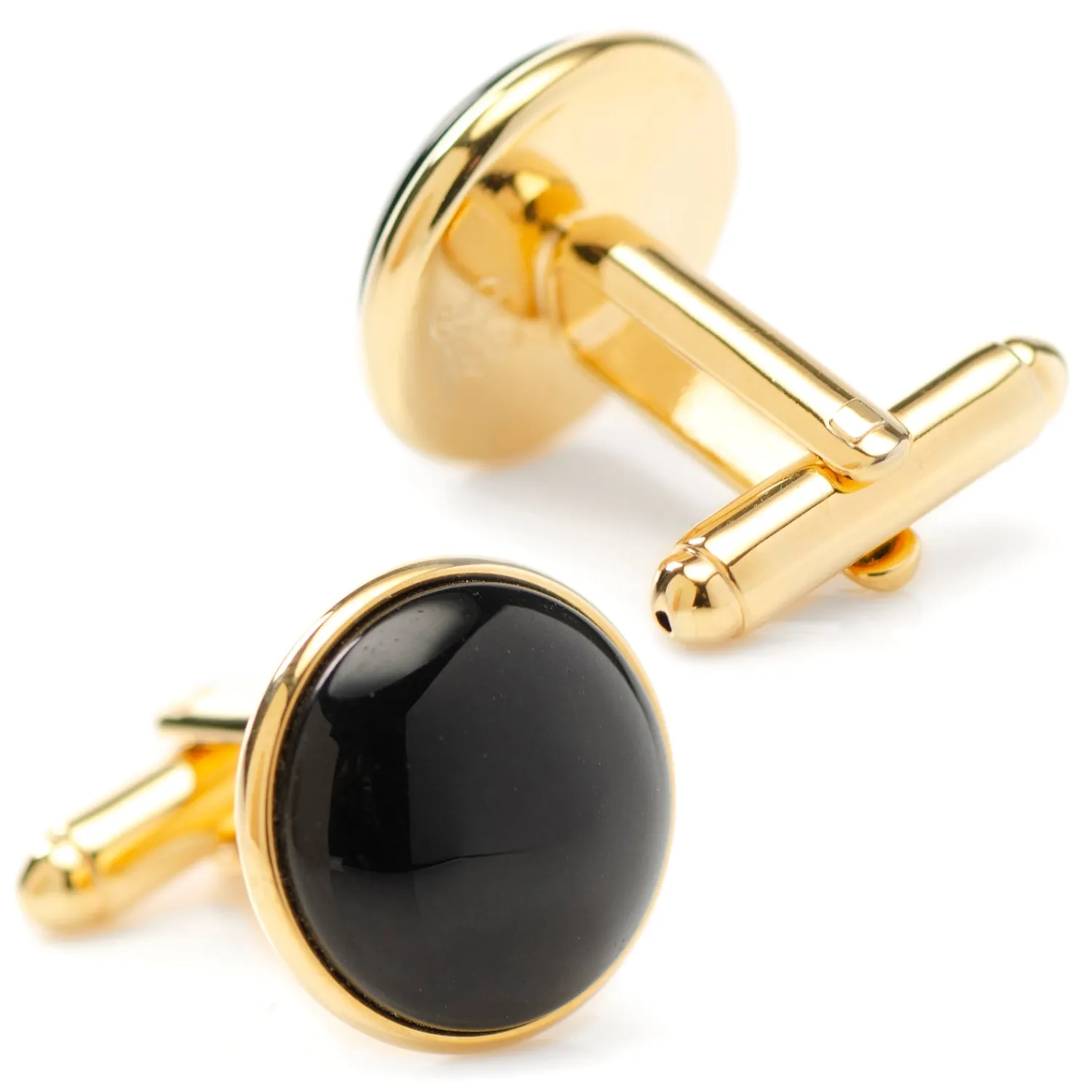 Clearance Gold and Onyx Cufflinks Wedding Cufflinks | Luxury Cufflinks