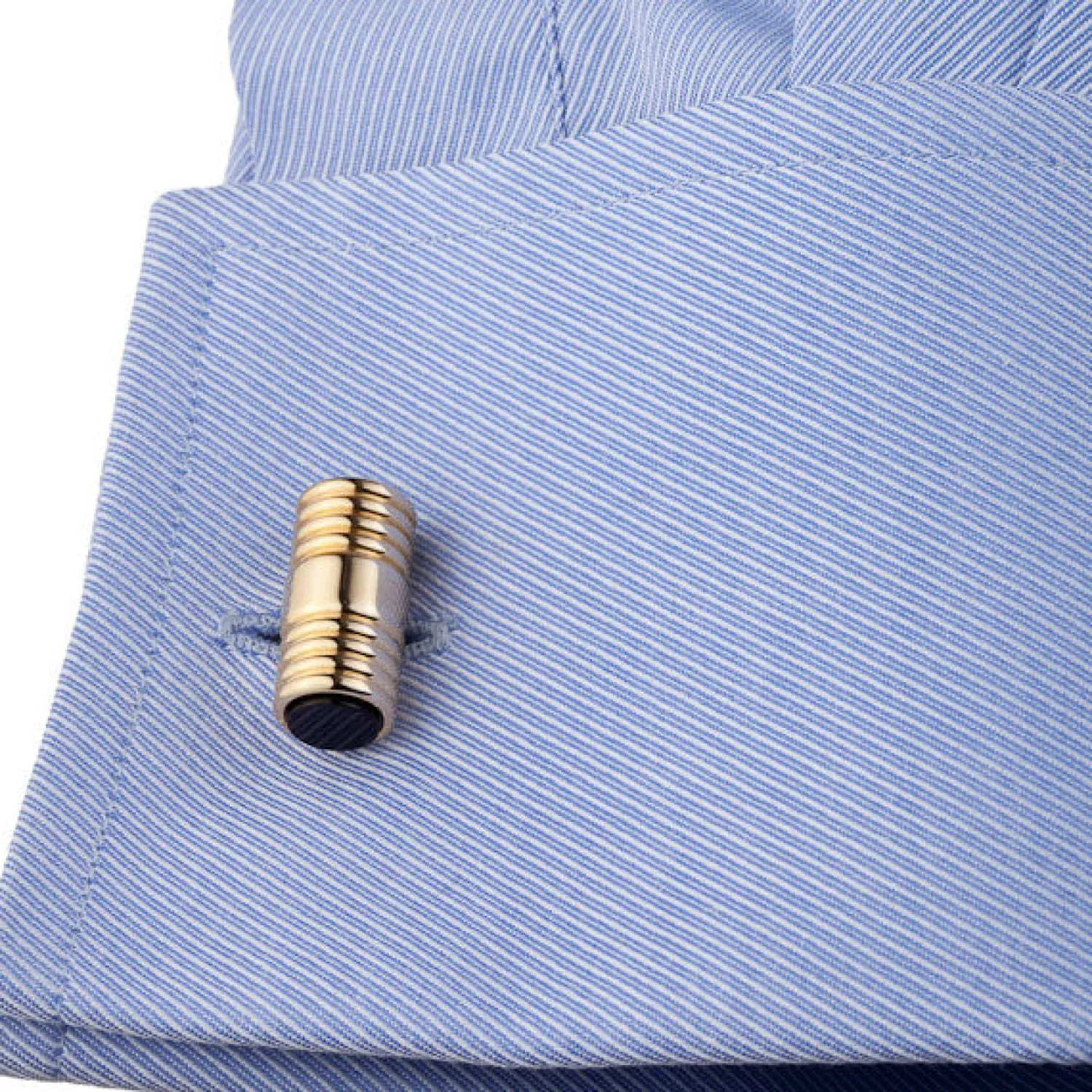 Cheap Gold and Onyx Ribbed Tube Cufflinks Luxury Cufflinks | Hobbies & Interests Cufflinks