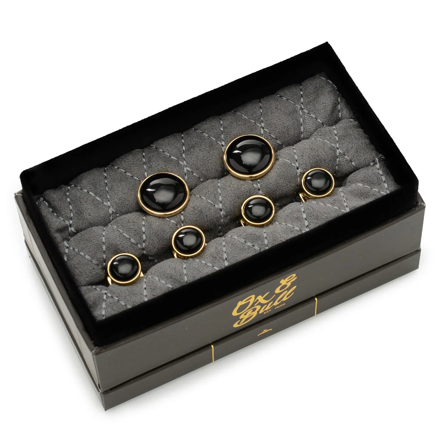 Best Sale Gold and Onyx Stud Set Stud Sets