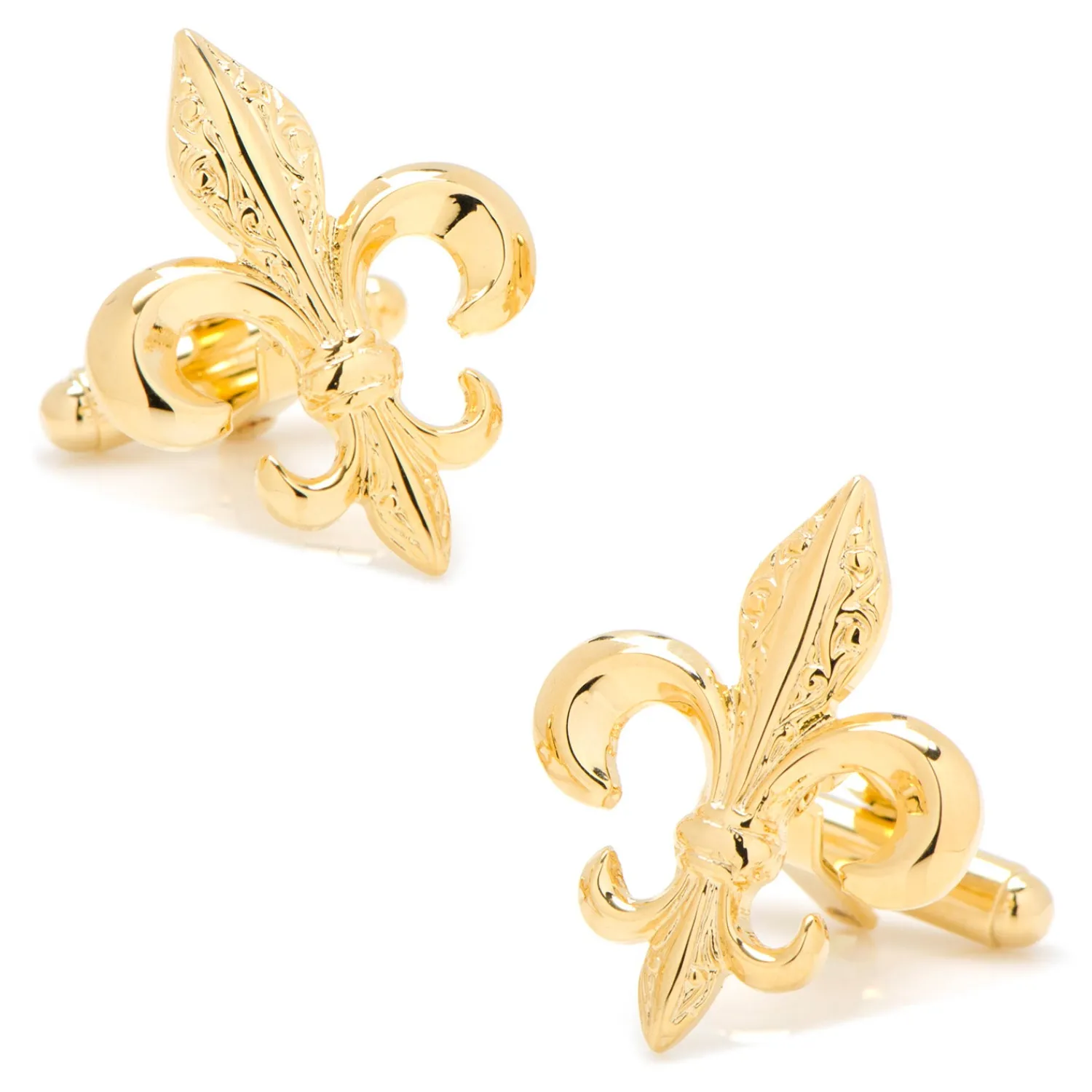 Fashion Gold Etched Fleur de Lis Cufflinks Luxury Cufflinks | Hobbies & Interests Cufflinks