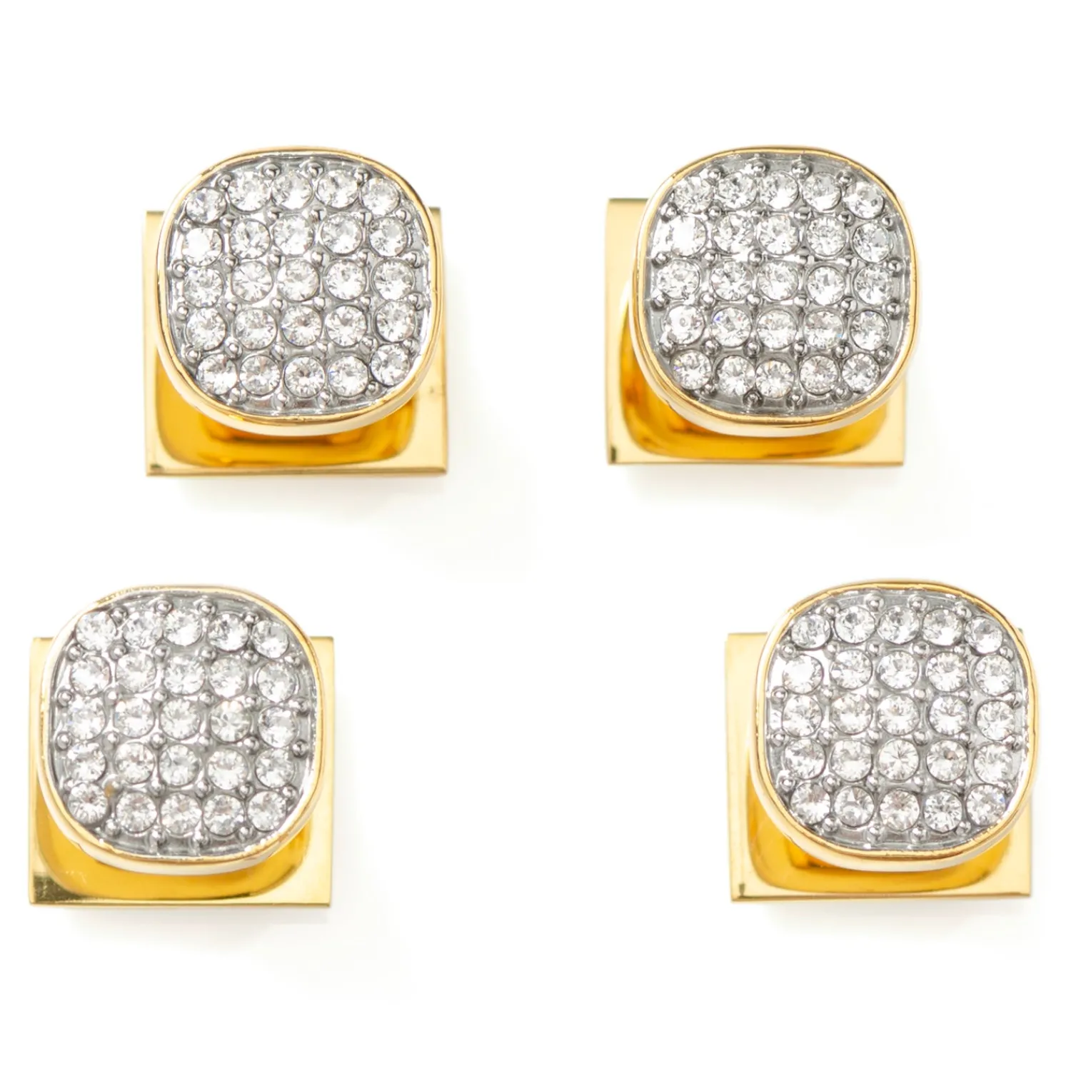 Shop Gold Stainless Steel White Pave Crystal Studs Stud Sets