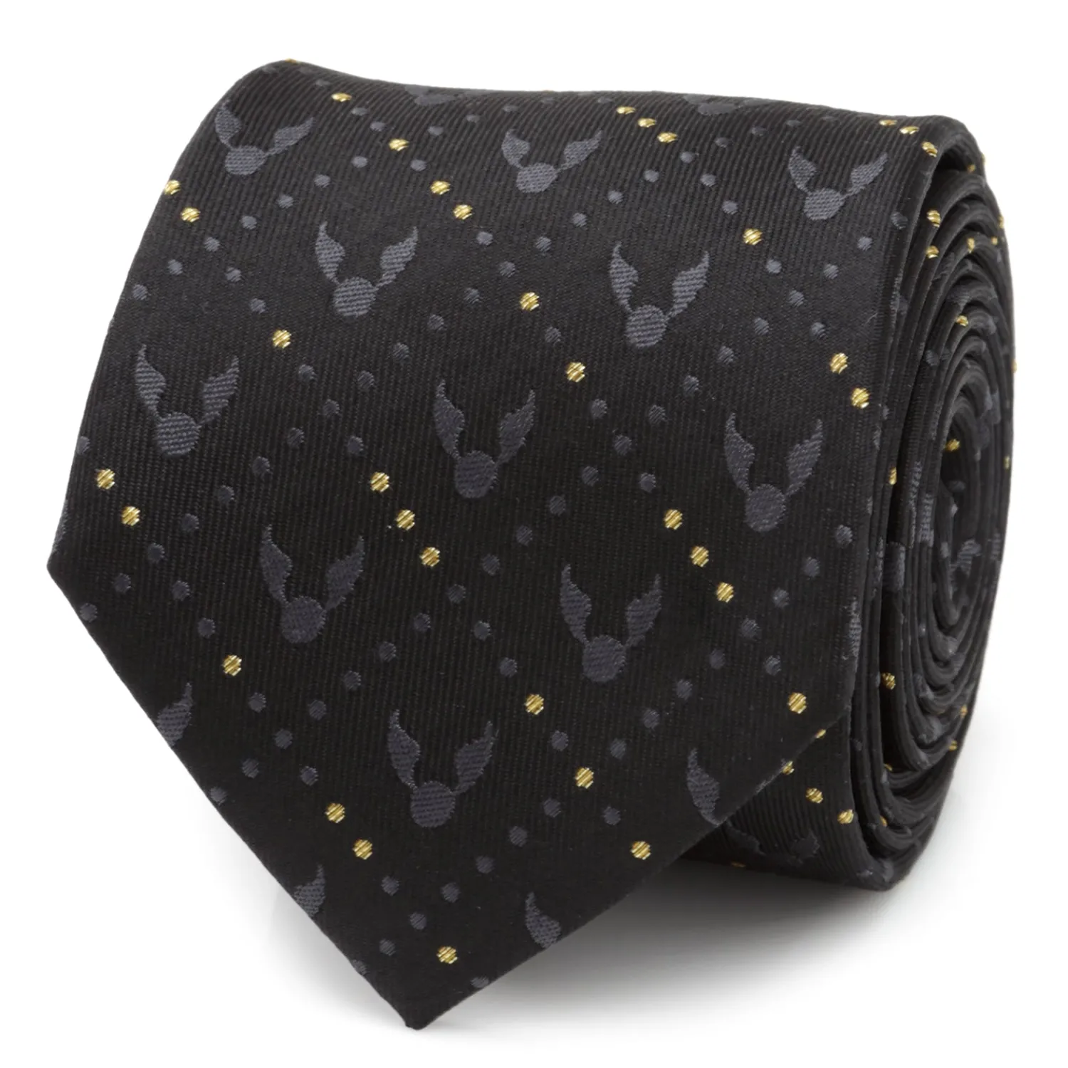 Discount Golden Snitch Black Silk Men's Tie Harry Potter Ties