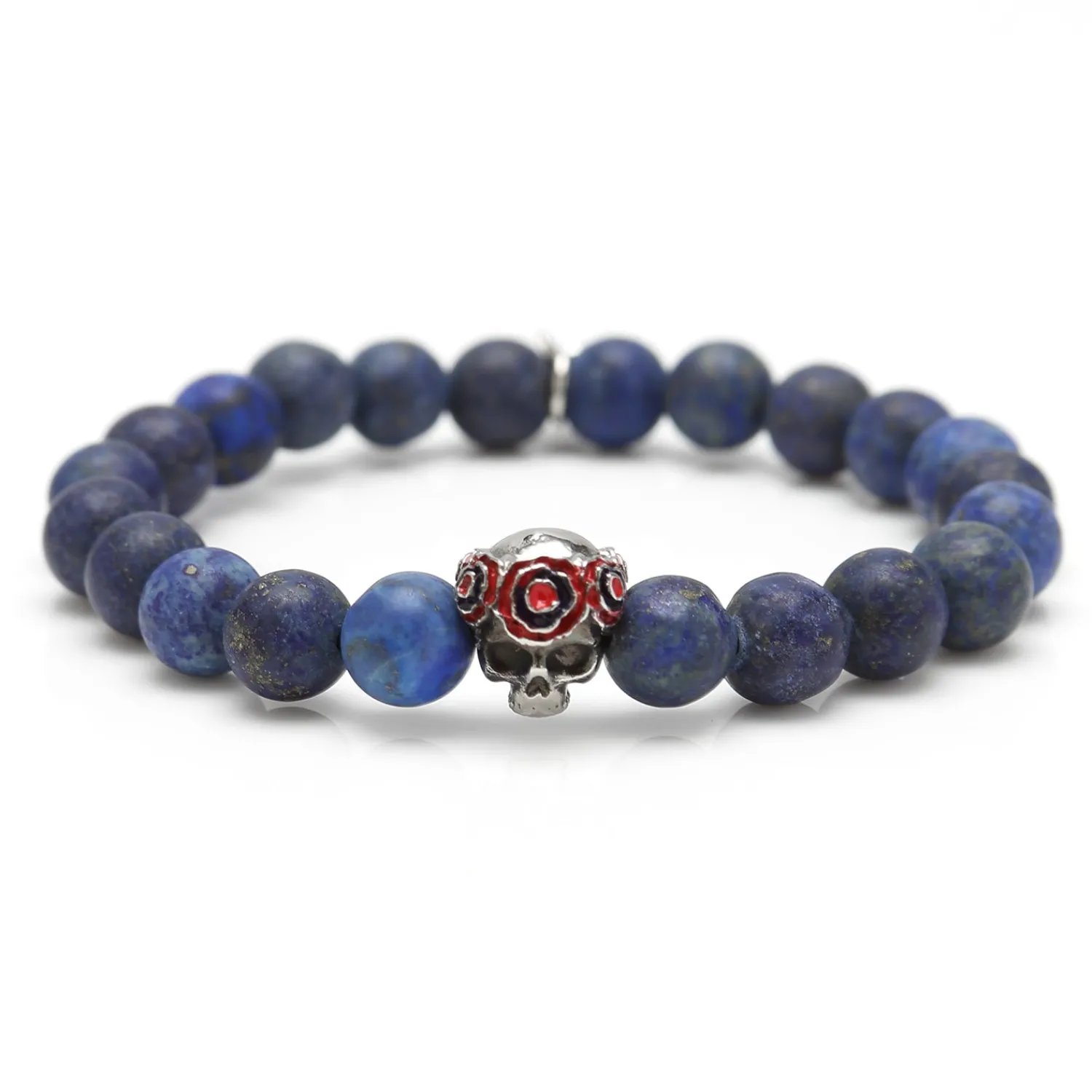 Best Gothic Skull Pop Rubber Bracelet Navy 39cm Bracelets