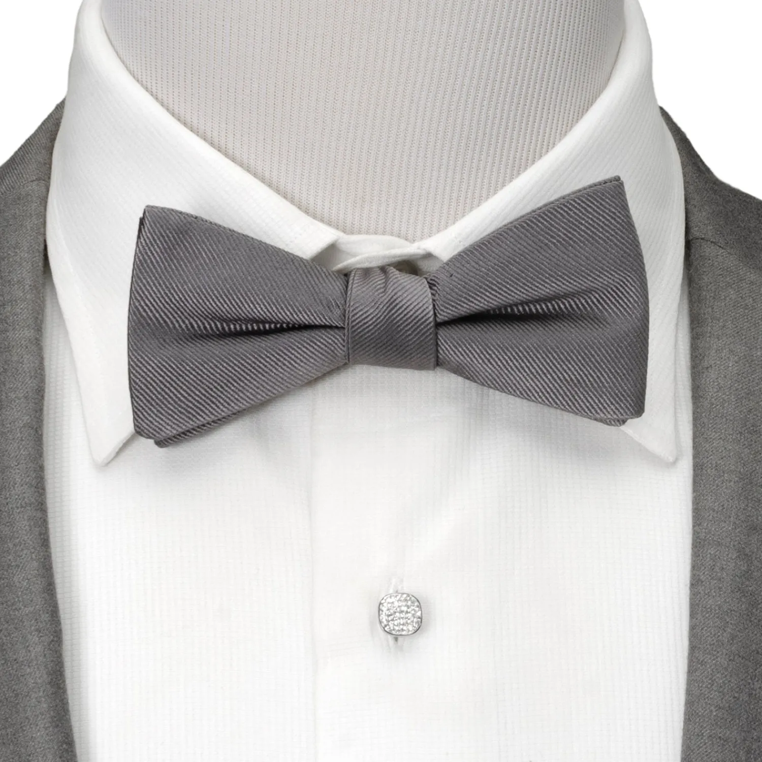 Cheap Gray Silk Bow Pre-Tie Classic Ties | Bow Ties